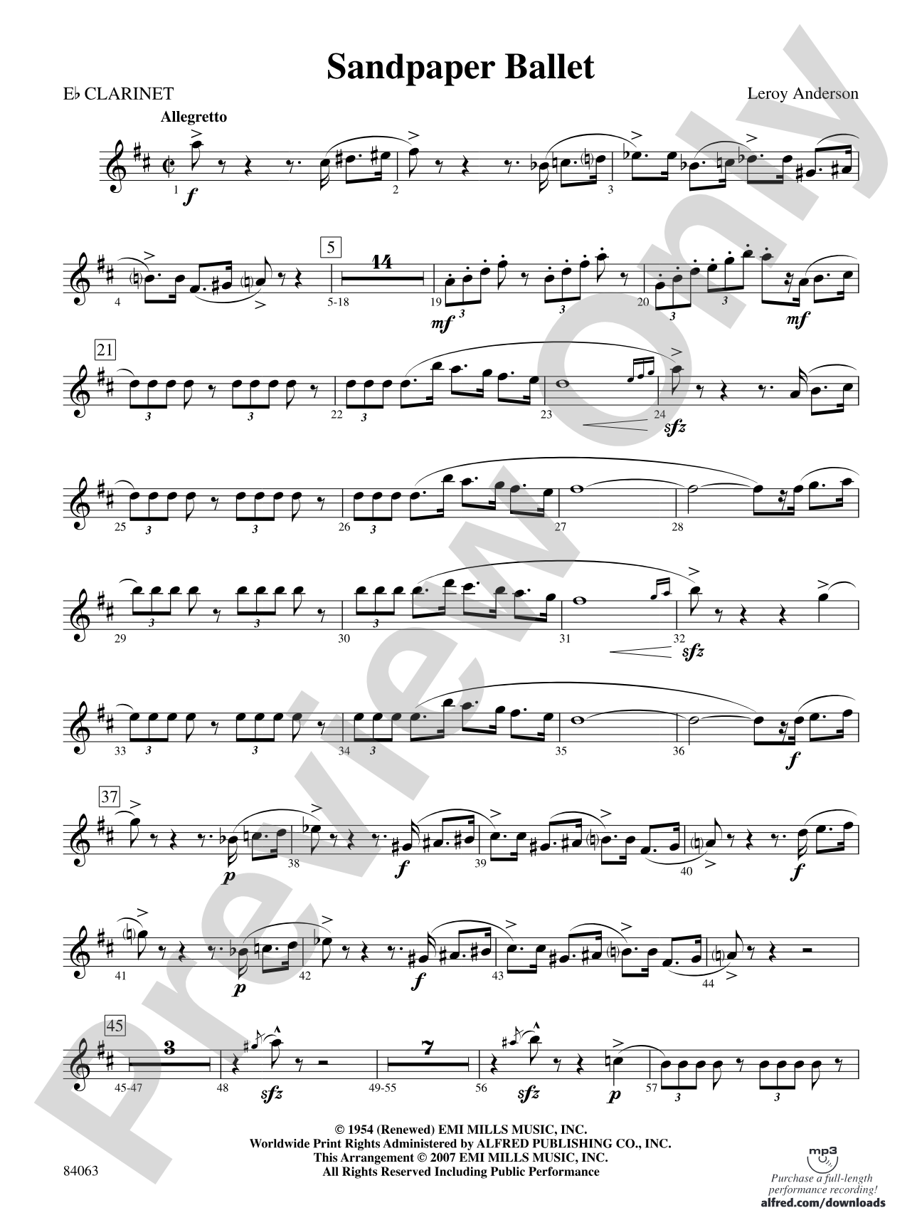 Sandpaper Ballet: E-flat Soprano Clarinet