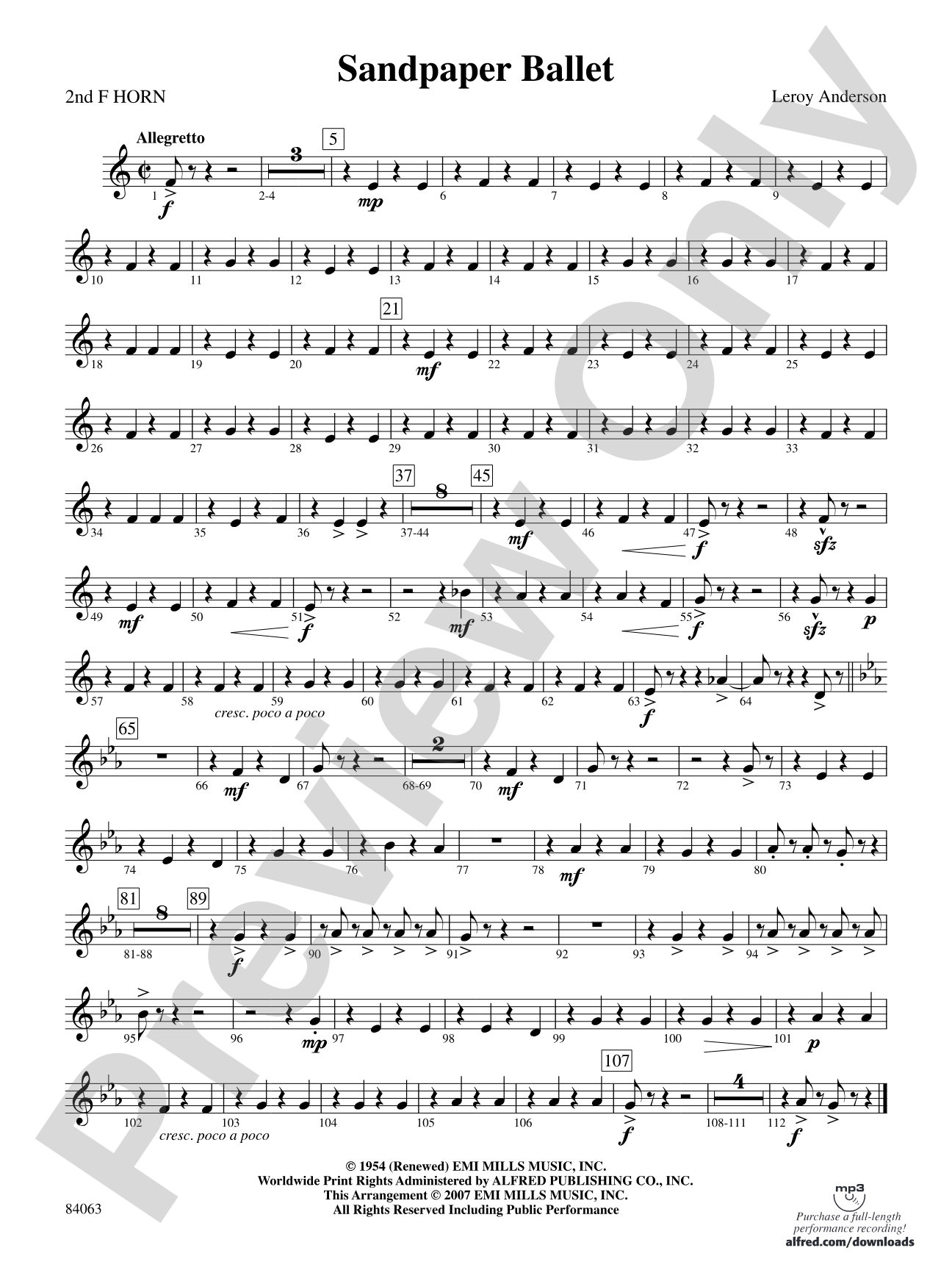 Sandpaper Ballet: 2nd F Horn