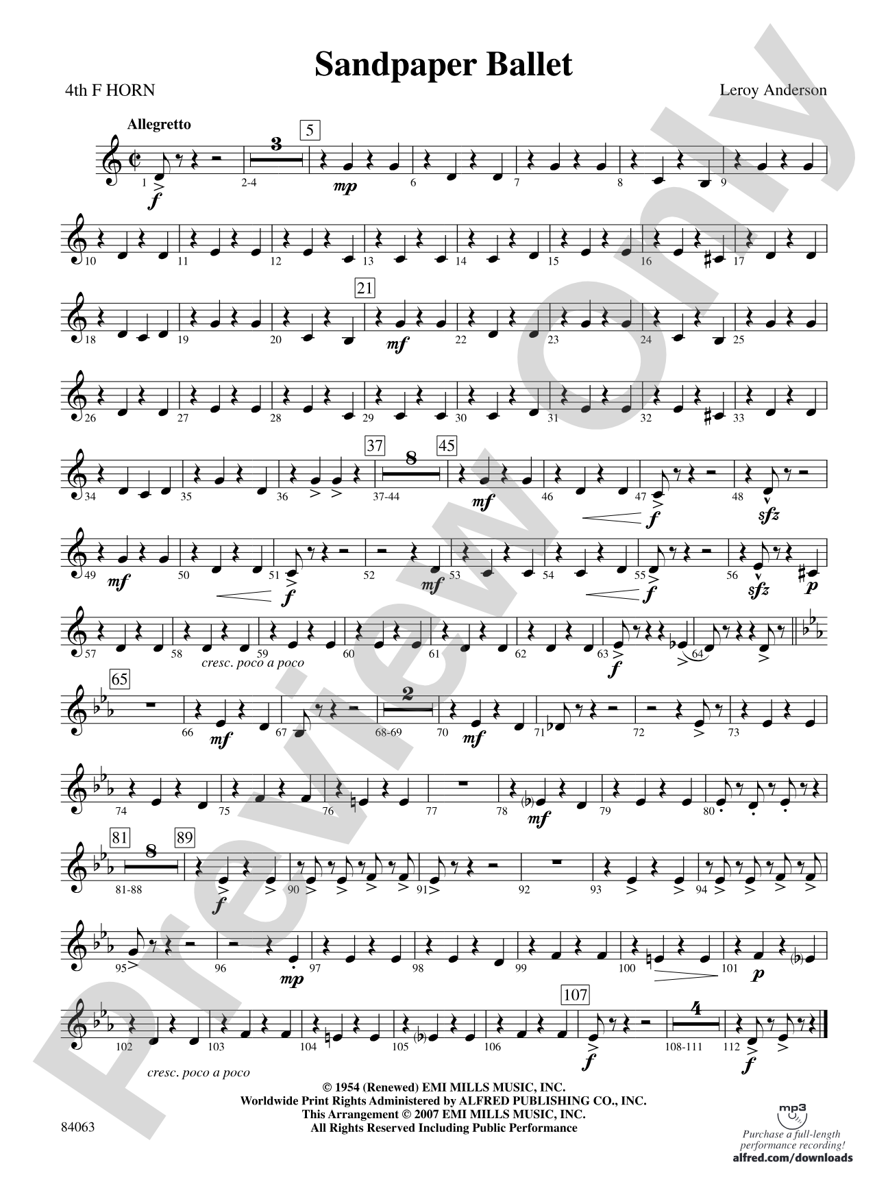 Sandpaper Ballet: 4th F Horn