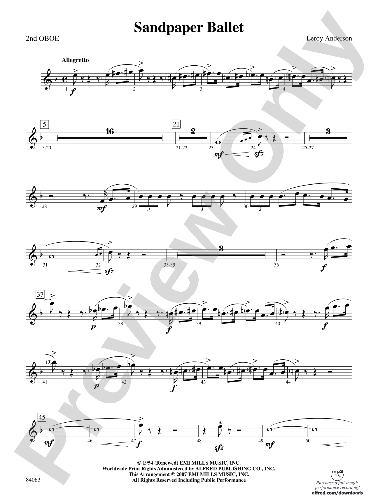 Sandpaper Ballet: 2nd Oboe