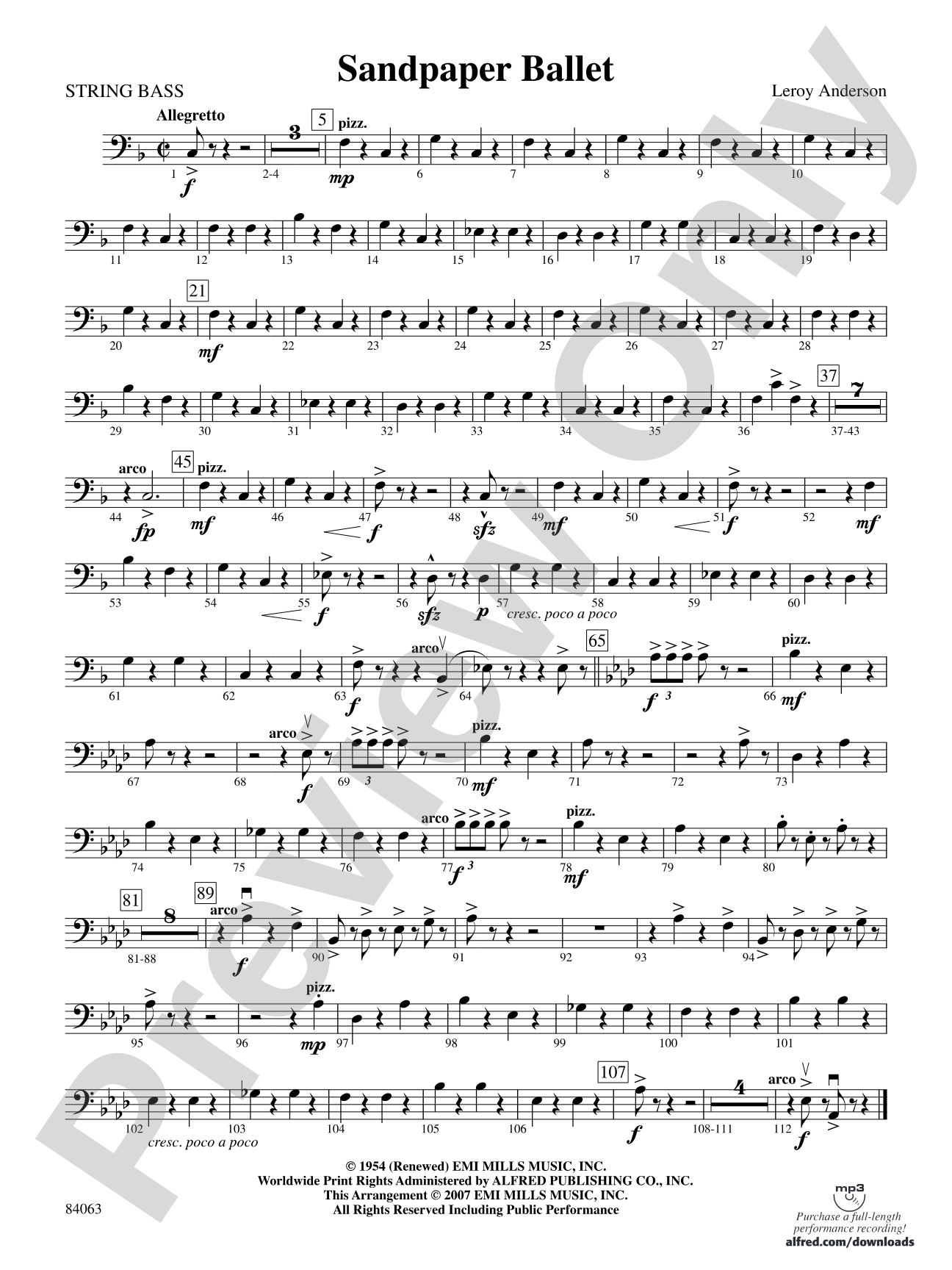 Sandpaper Ballet: String Bass