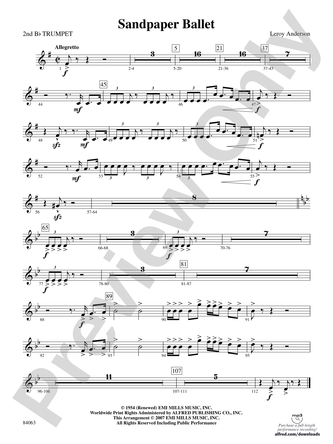 Sandpaper Ballet: 2nd B-flat Trumpet