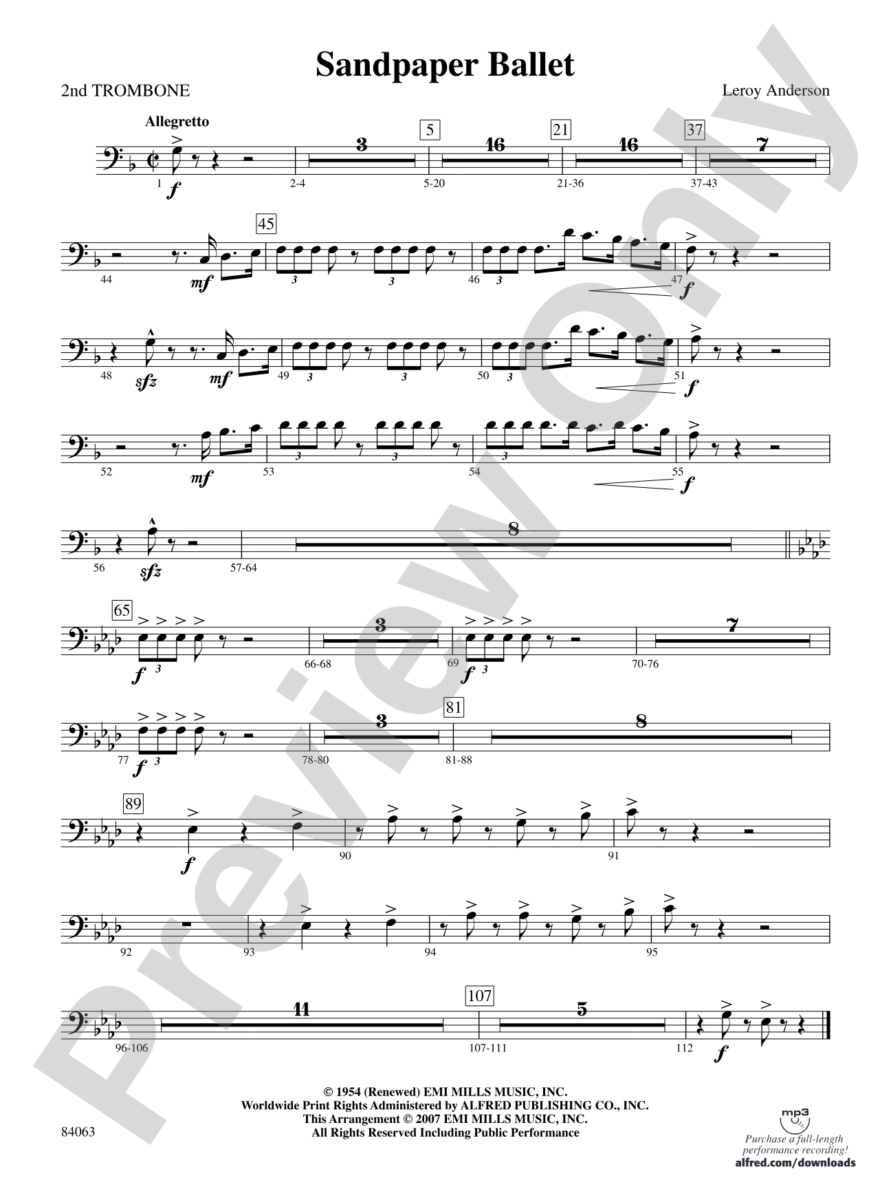 Sandpaper Ballet: 2nd Trombone