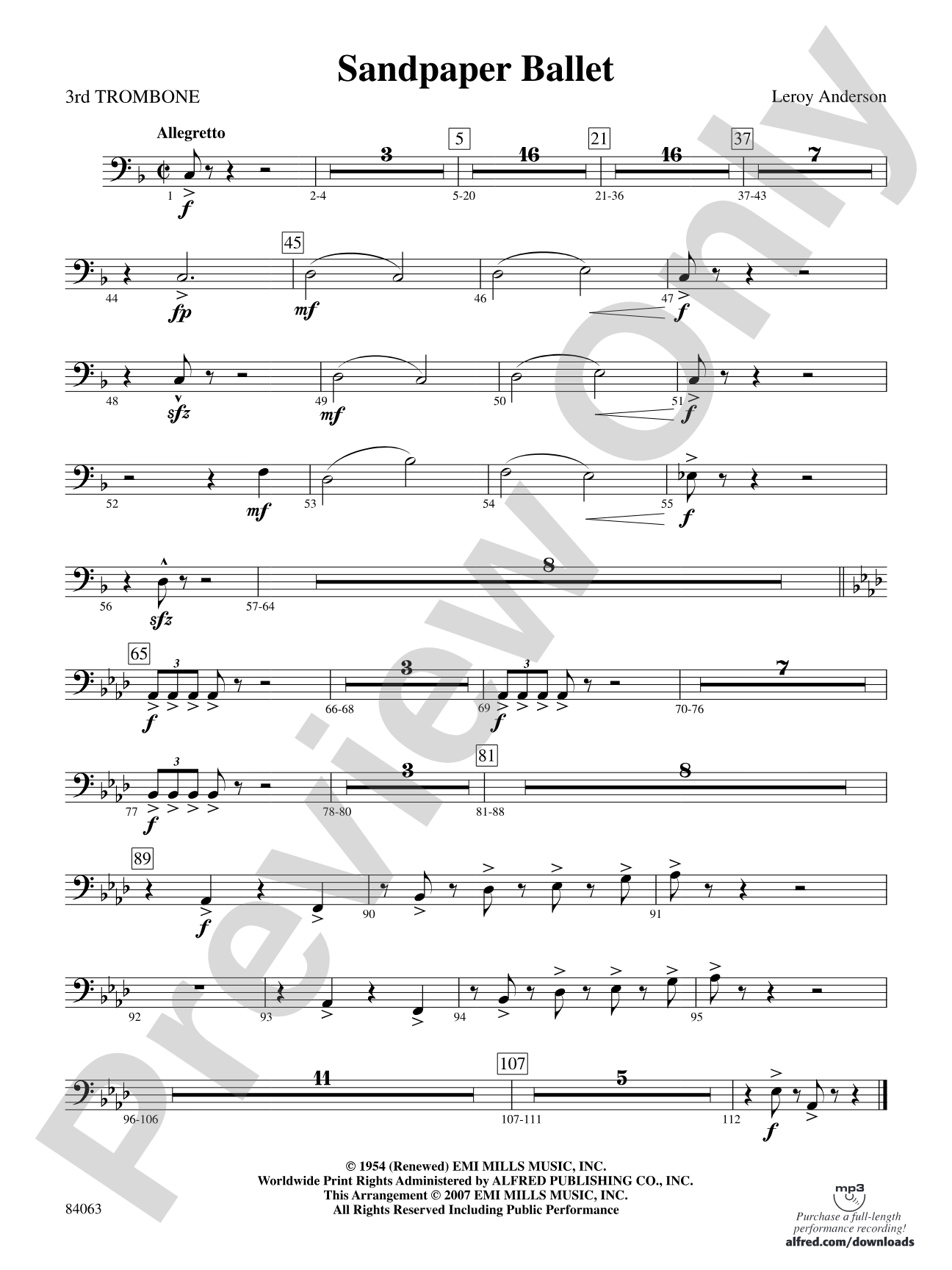 Sandpaper Ballet: 3rd Trombone