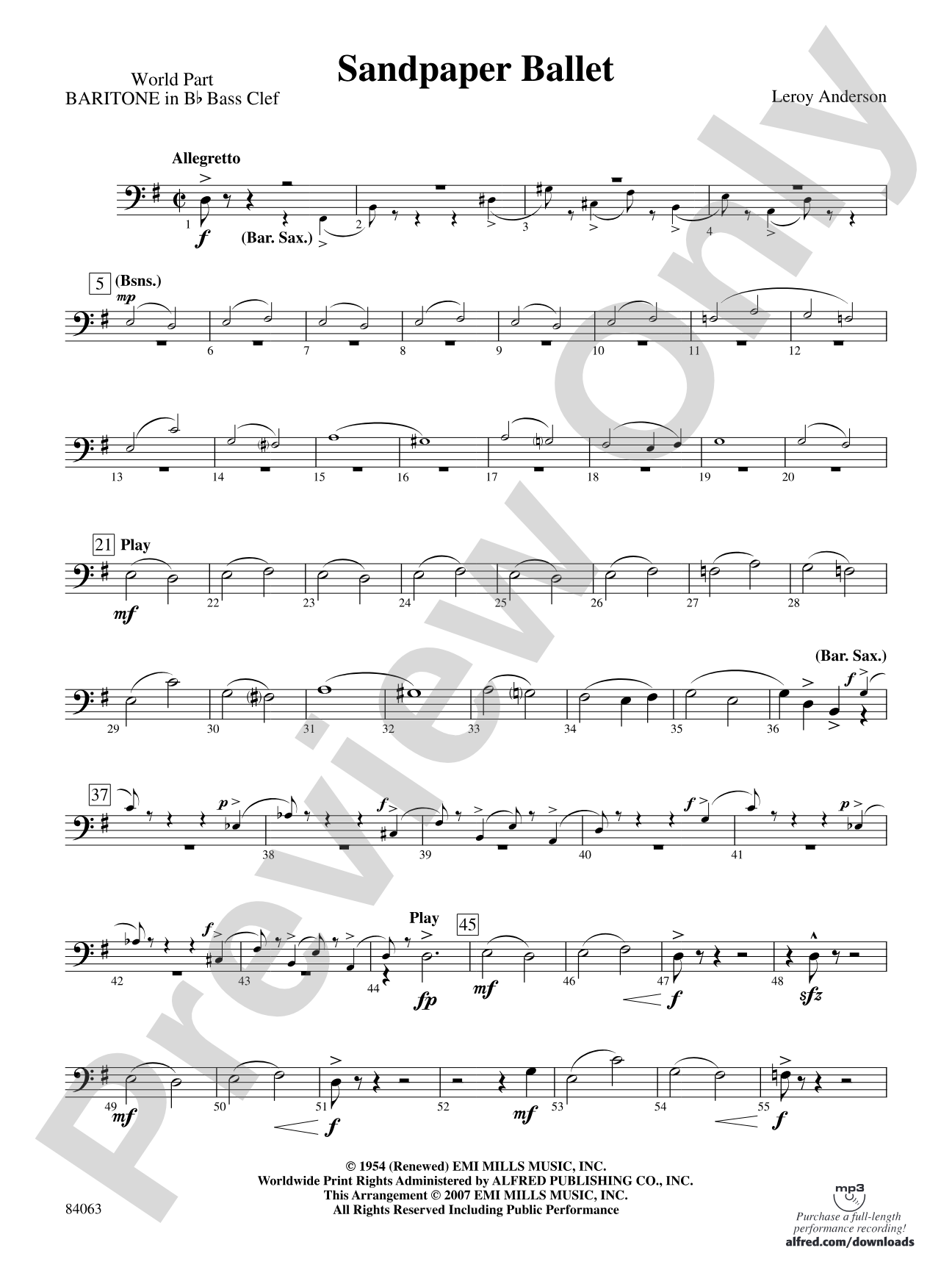 Sandpaper Ballet: (wp) B-flat Baritone B.C.