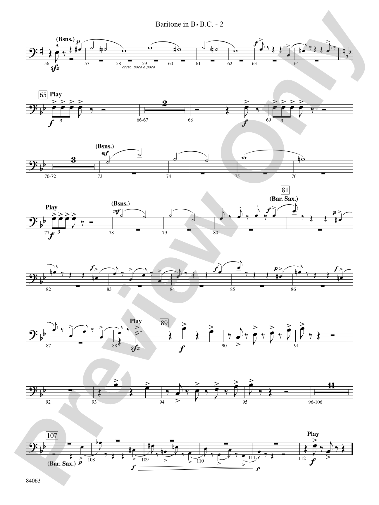 Sandpaper Ballet: (wp) B-flat Baritone B.C.