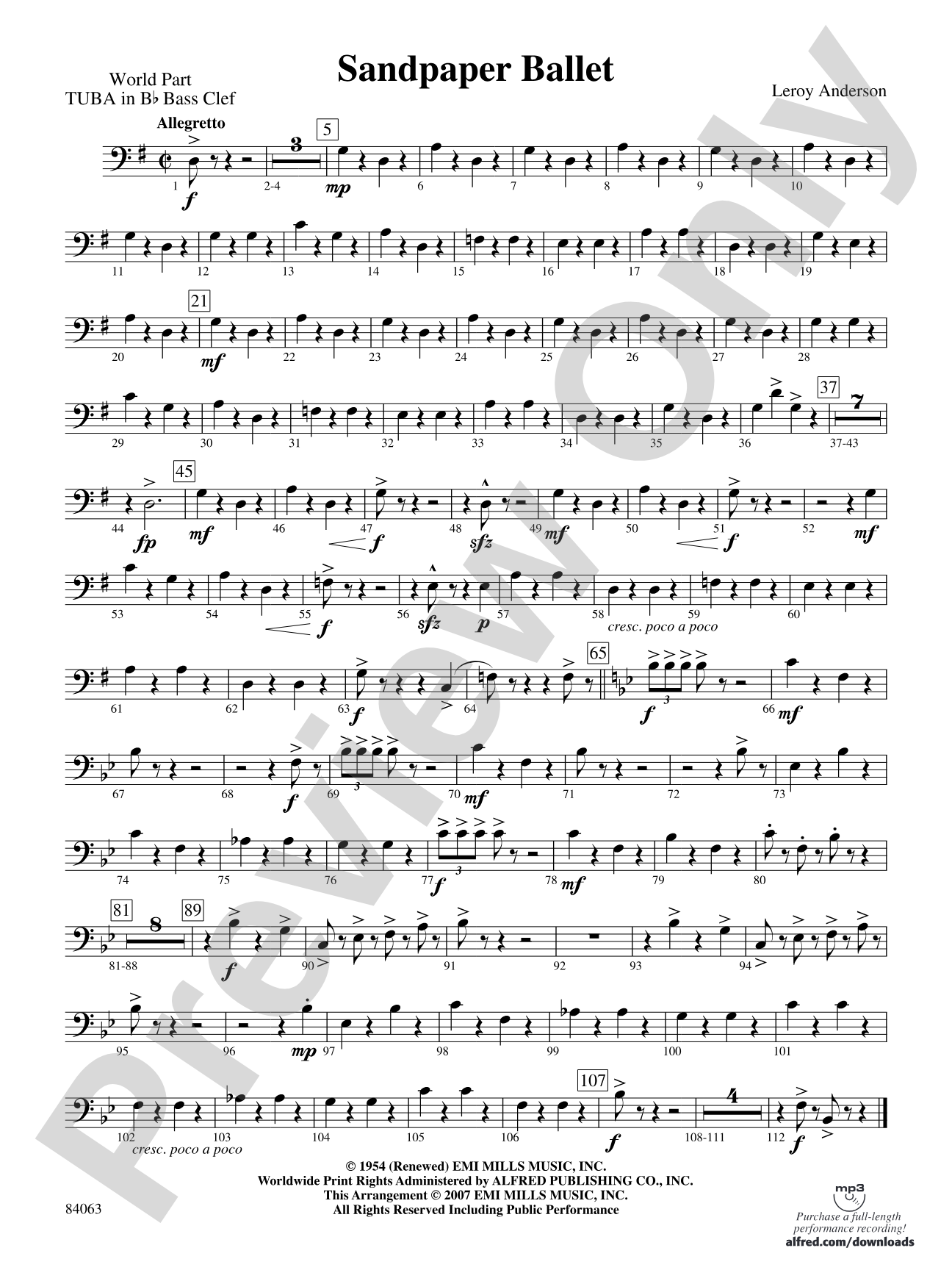 Sandpaper Ballet: (wp) B-flat Tuba B.C.