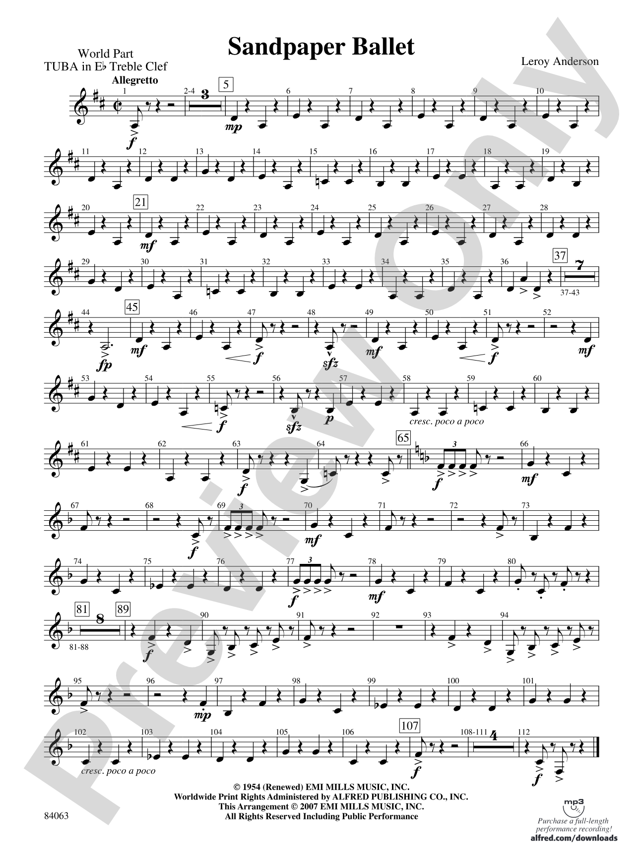 Sandpaper Ballet: (wp) E-flat Tuba T.C.