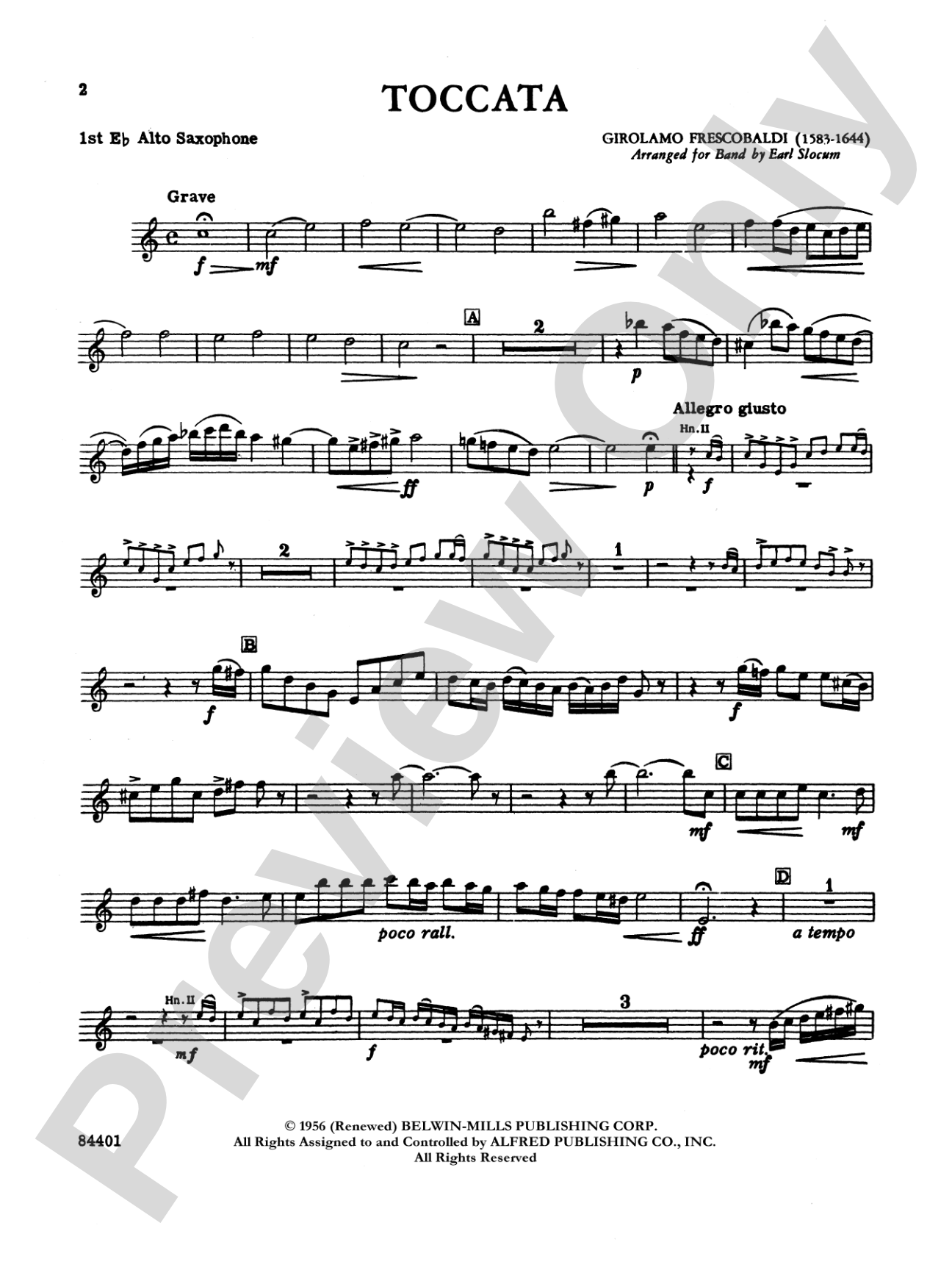 Toccata: E-flat Alto Saxophone