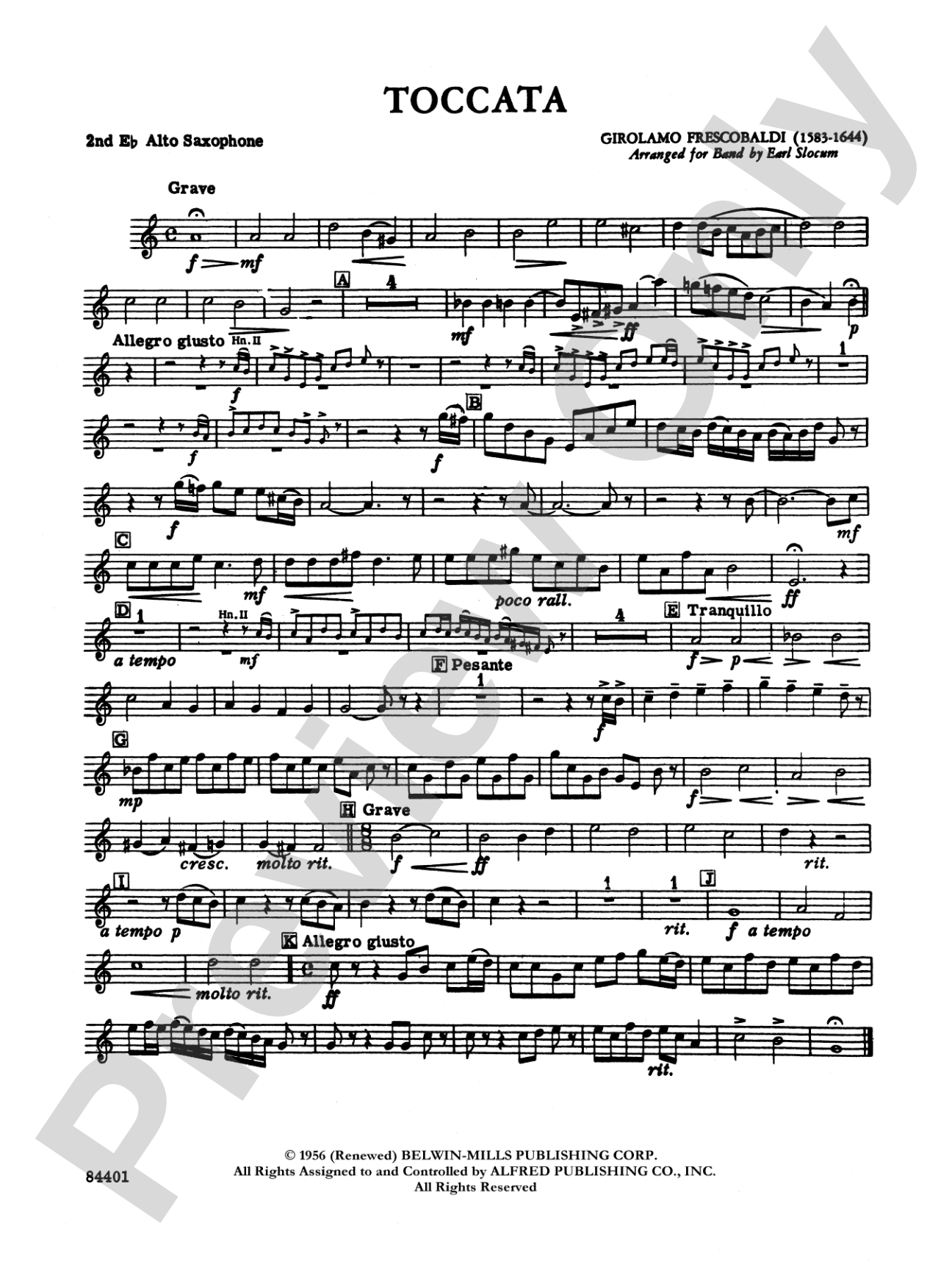 Toccata: 2nd E-flat Alto Saxophone