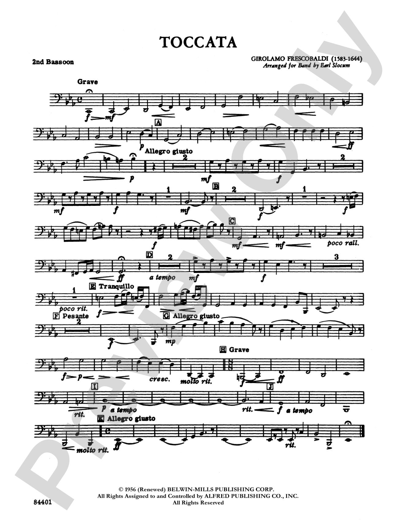 Toccata: 2nd Bassoon