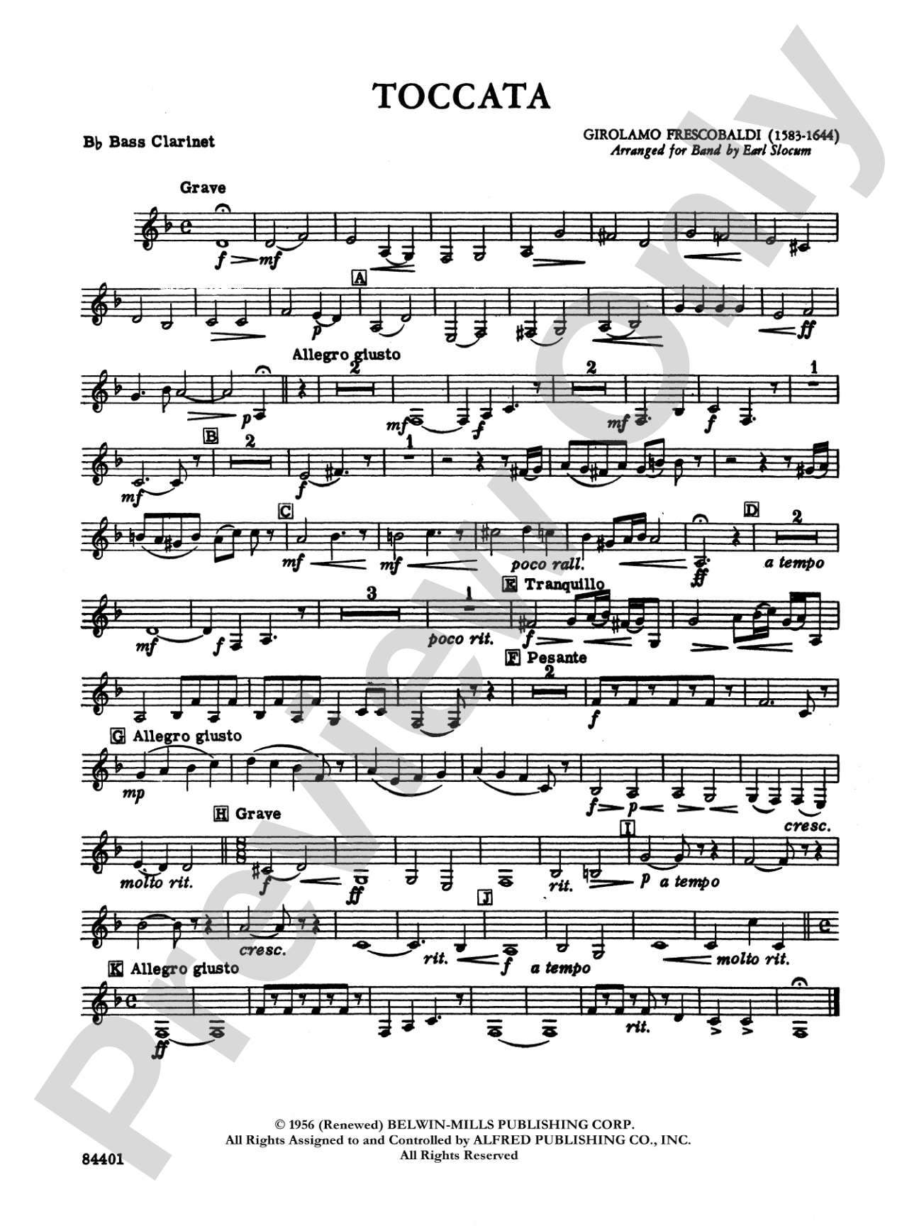 Toccata: B-flat Bass Clarinet