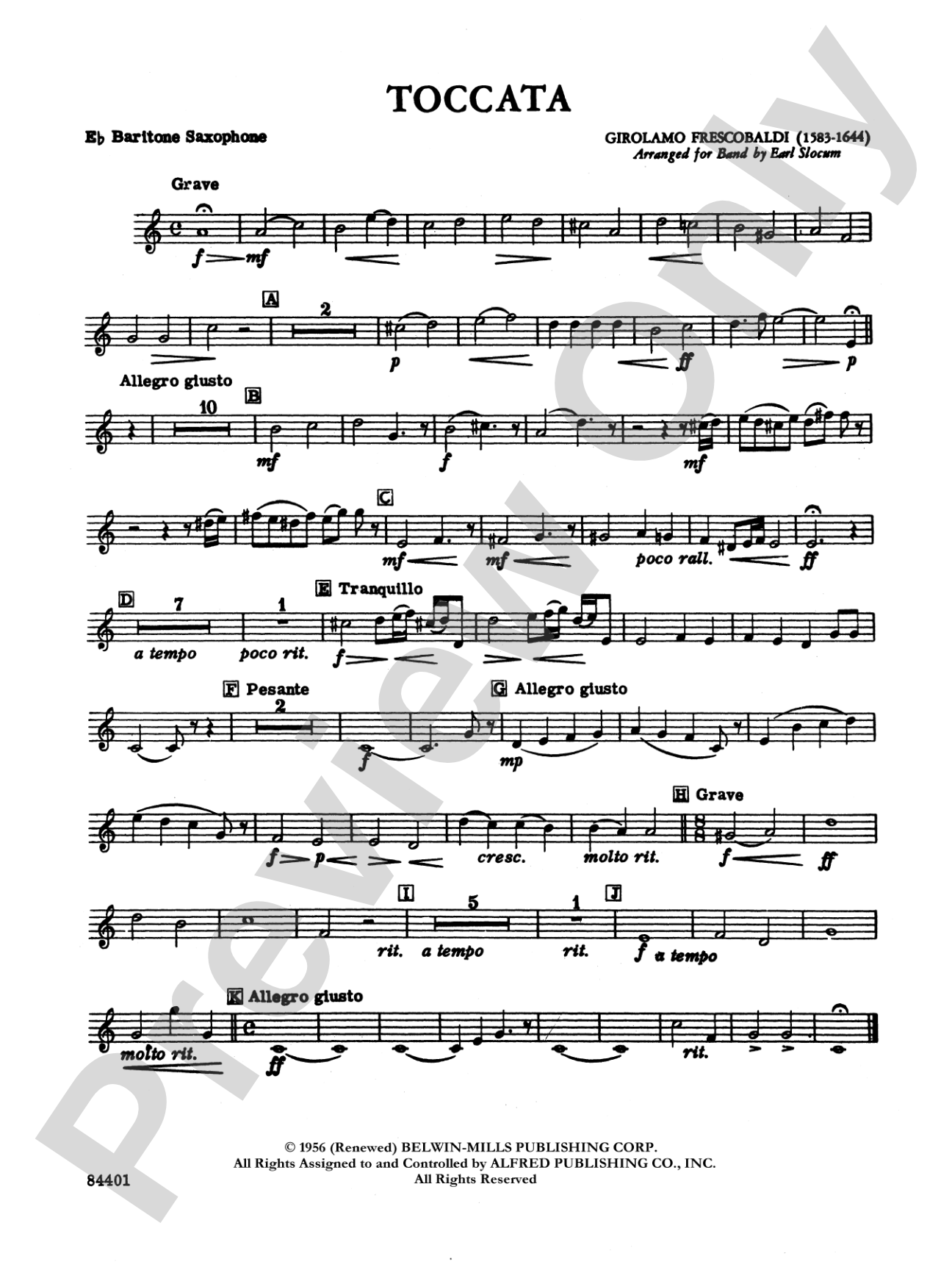 Toccata: E-flat Baritone Saxophone