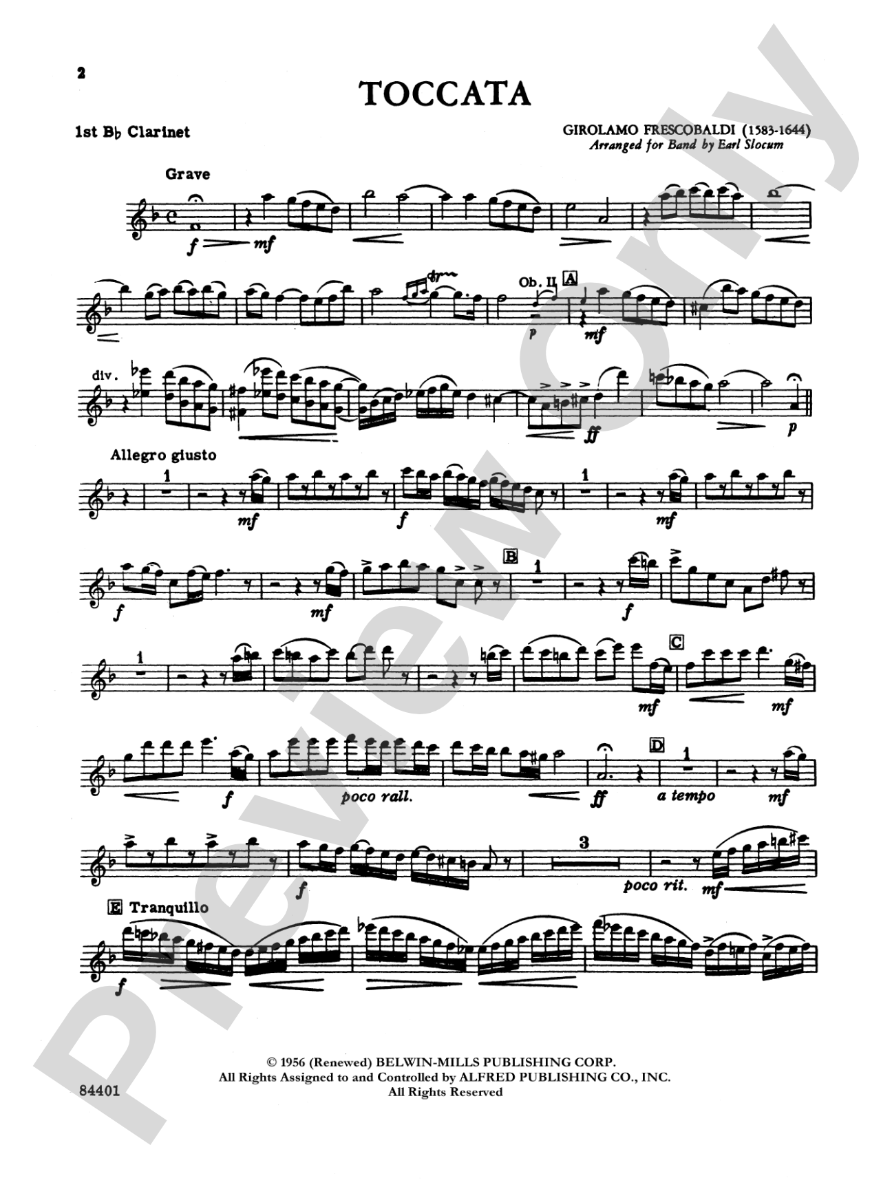 Toccata: 1st B-flat Clarinet