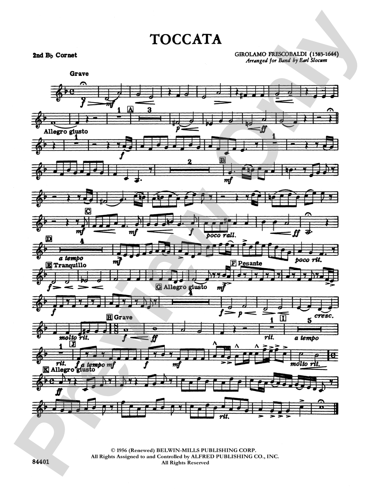 Toccata: 2nd B-flat Cornet