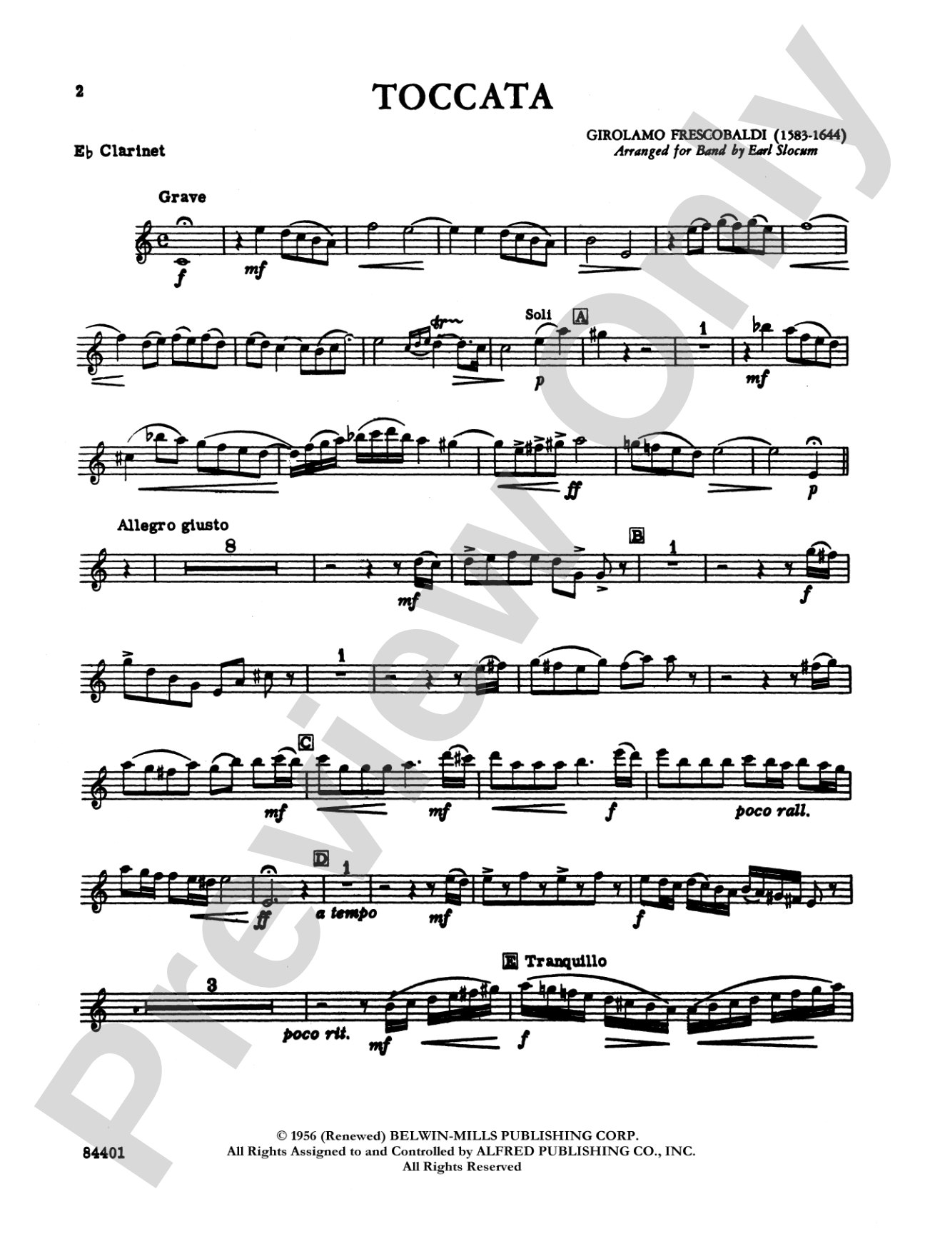 Toccata: E-flat Soprano Clarinet