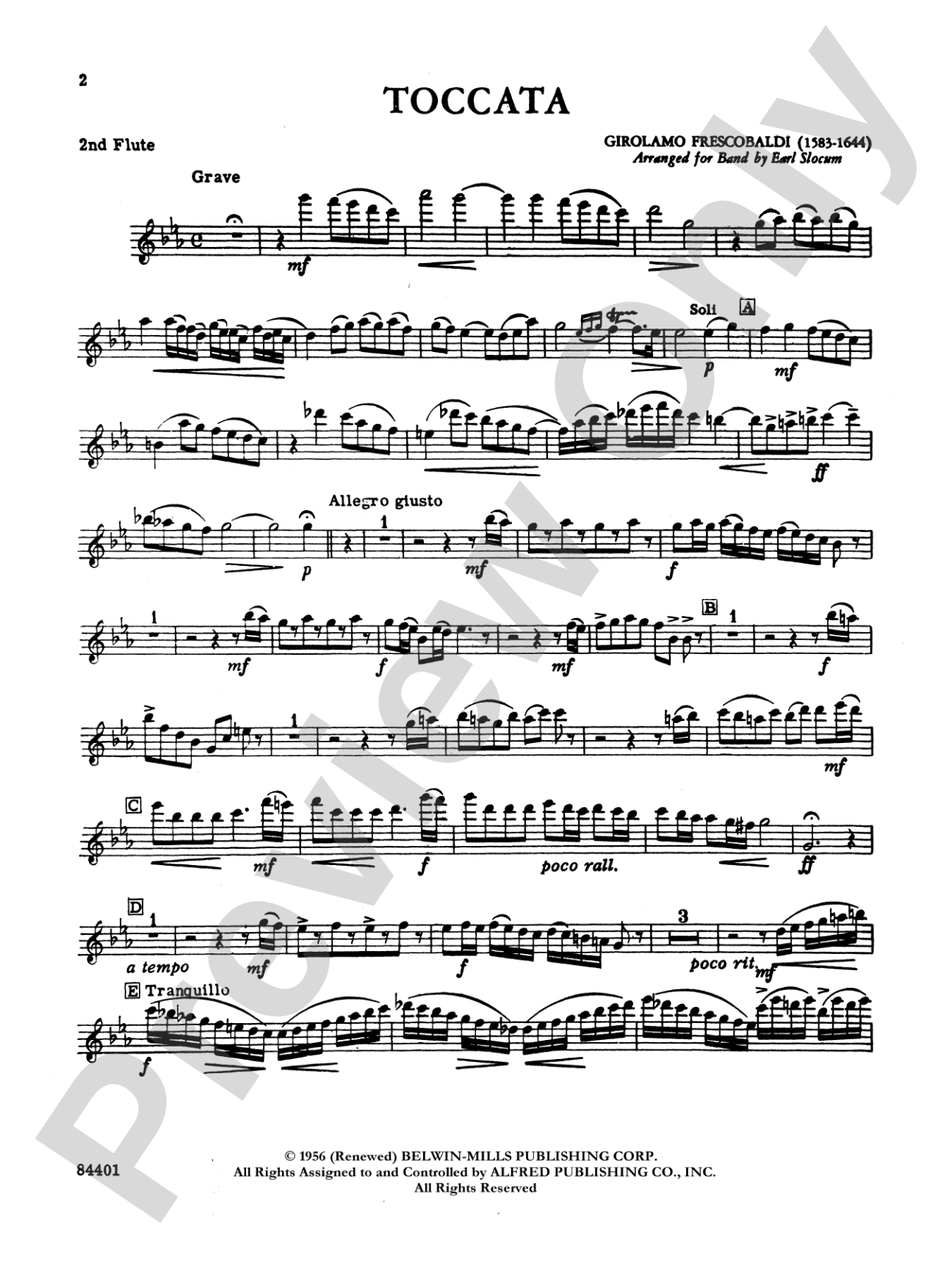 Toccata: 2nd Flute