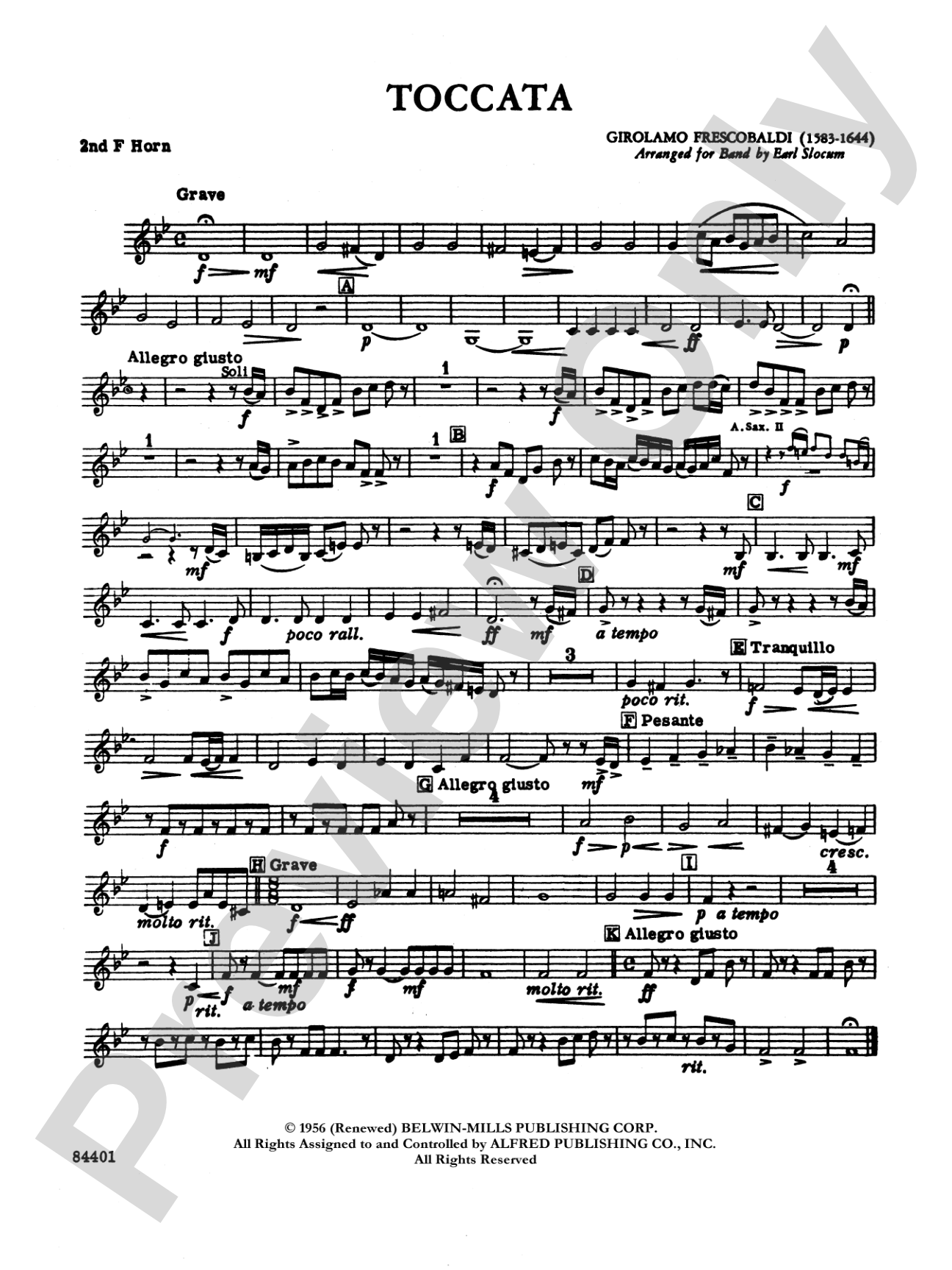 Toccata: 2nd F Horn