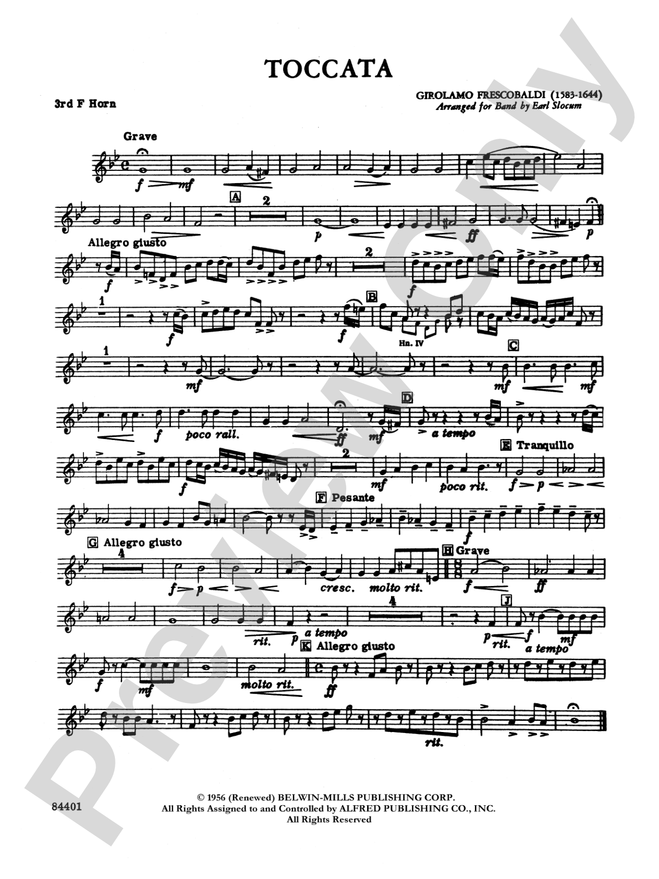 Toccata: 3rd F Horn