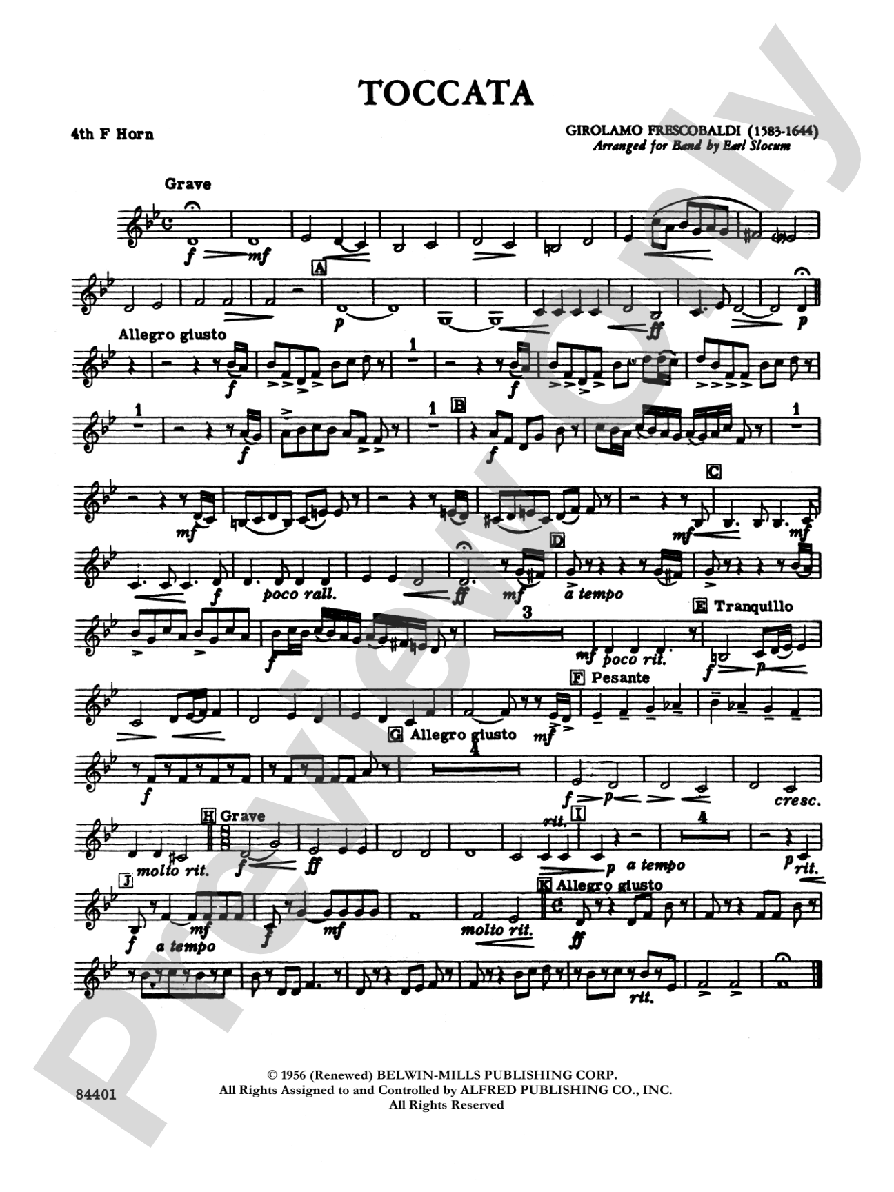 Toccata: 4th F Horn