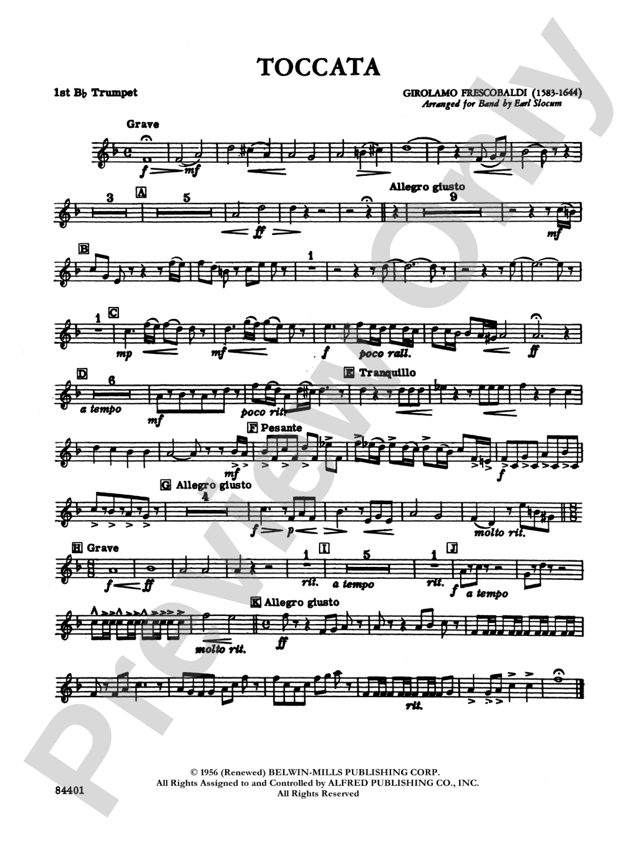 Toccata: 1st B-flat Trumpet