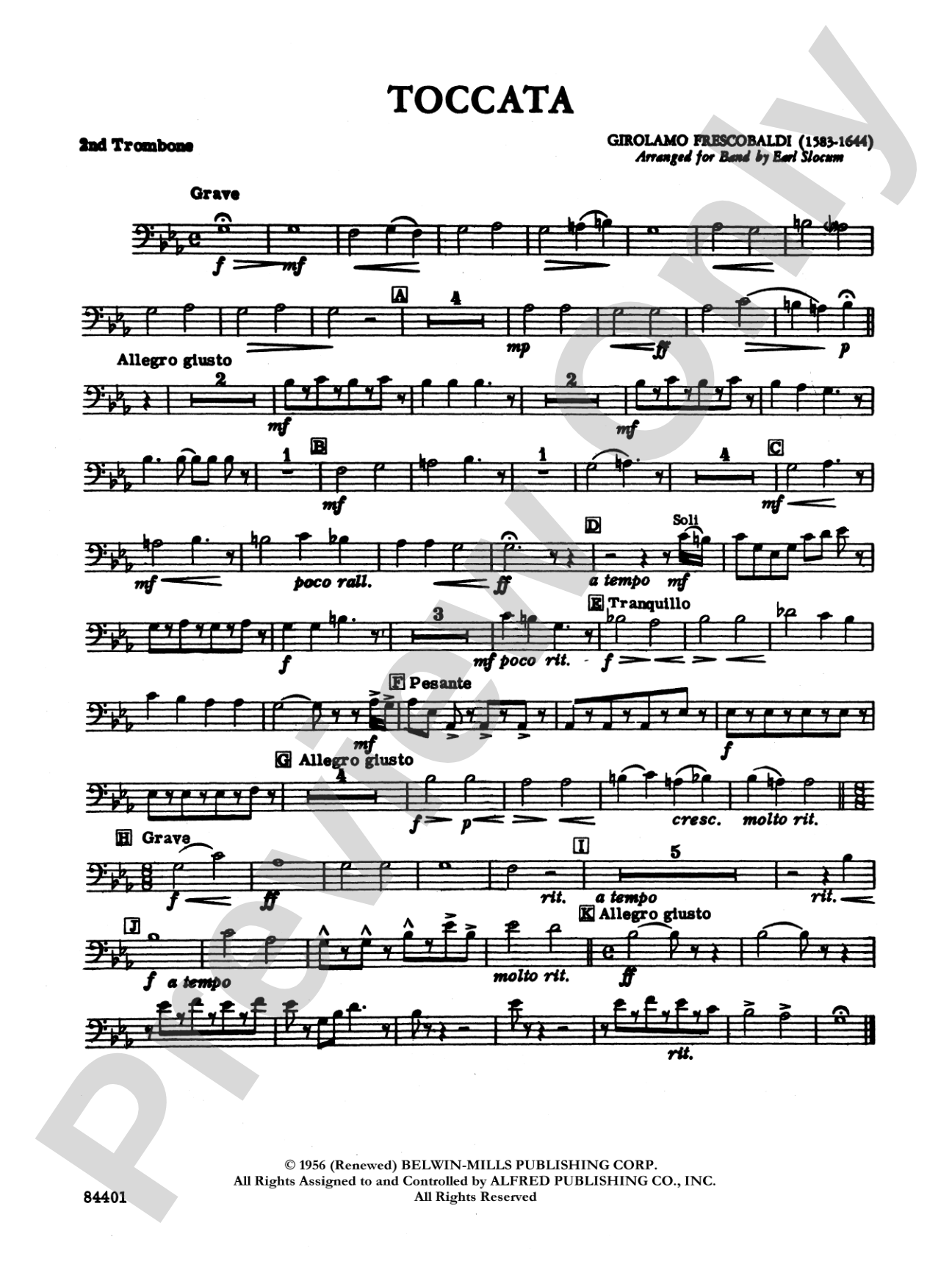 Toccata: 2nd Trombone