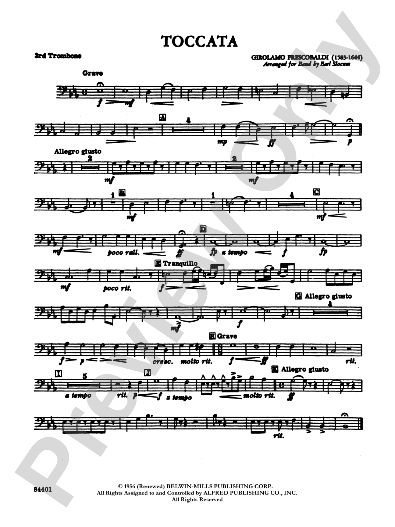 Toccata: 3rd Trombone
