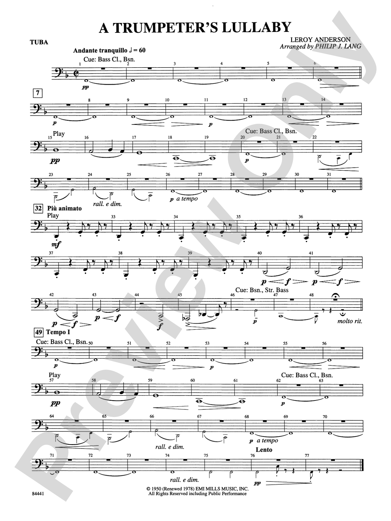 Trumpeter's Lullaby (with Trumpet Solo): Tuba