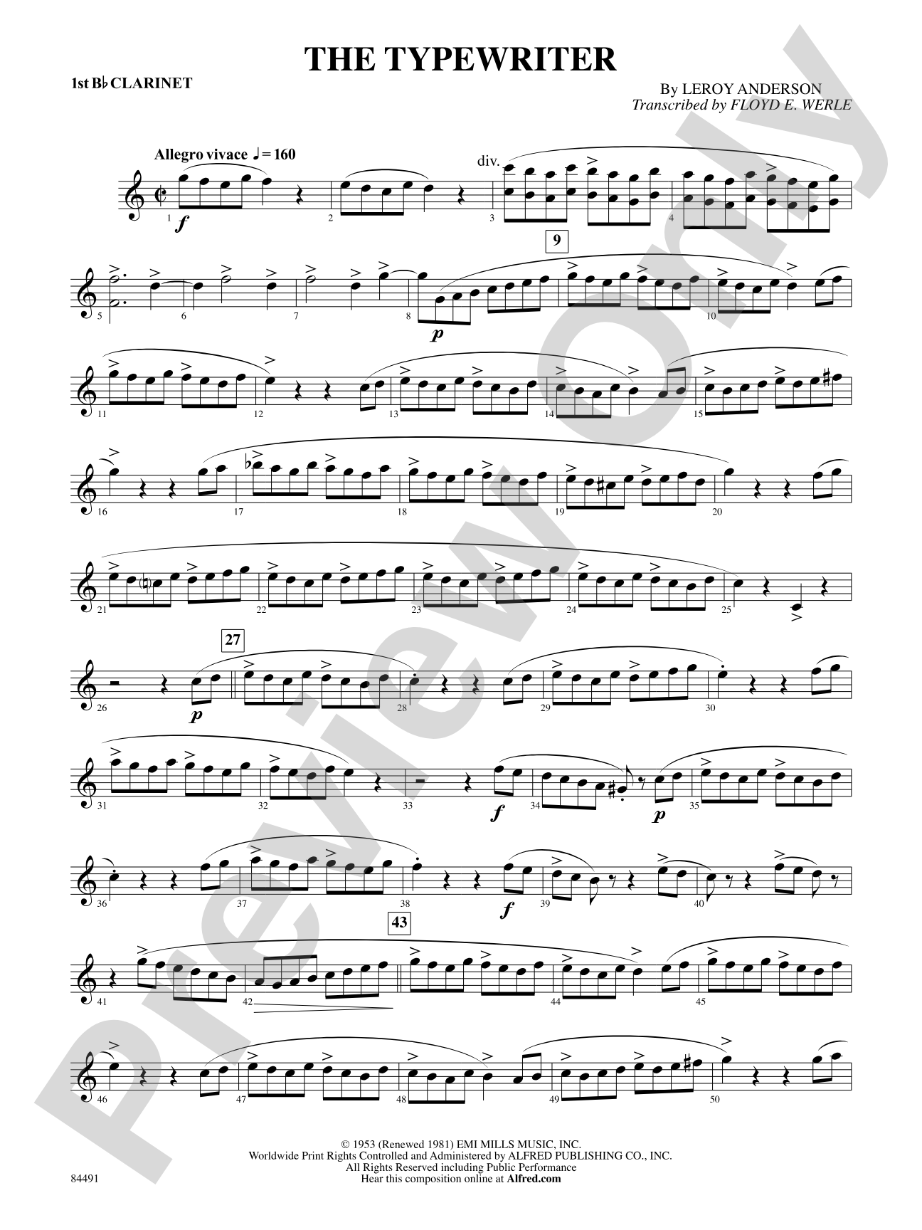 The Typewriter: 1st B-flat Clarinet