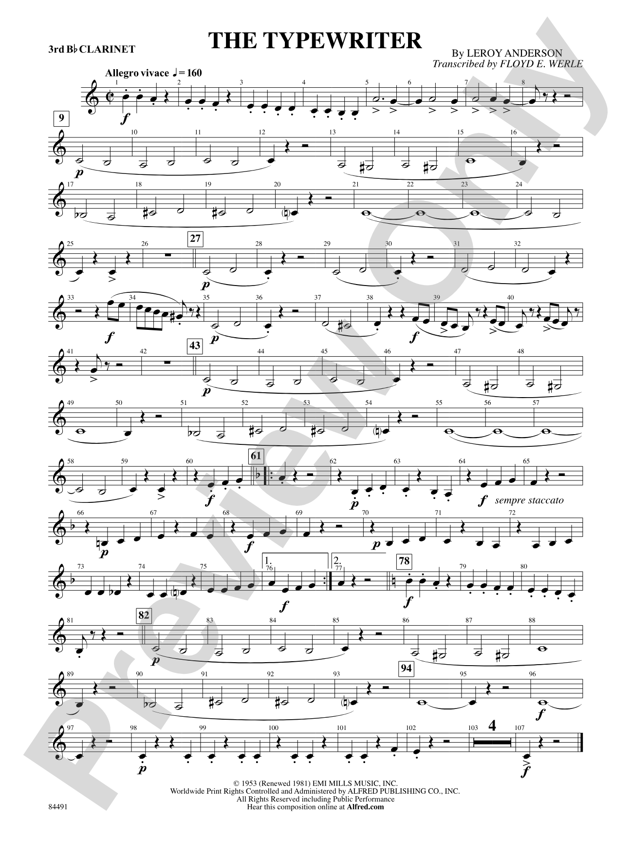 The Typewriter: 3rd B-flat Clarinet