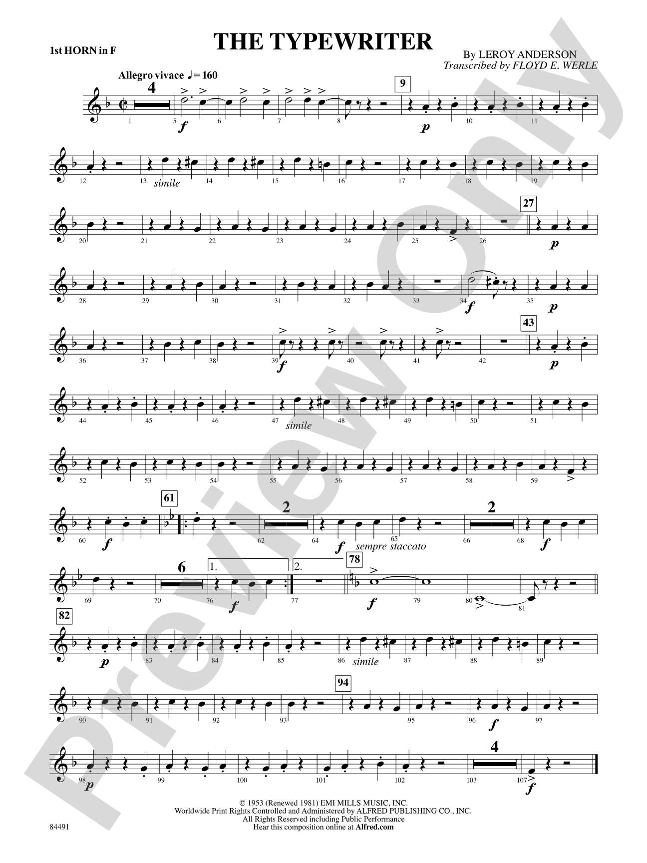 The Typewriter: 1st F Horn