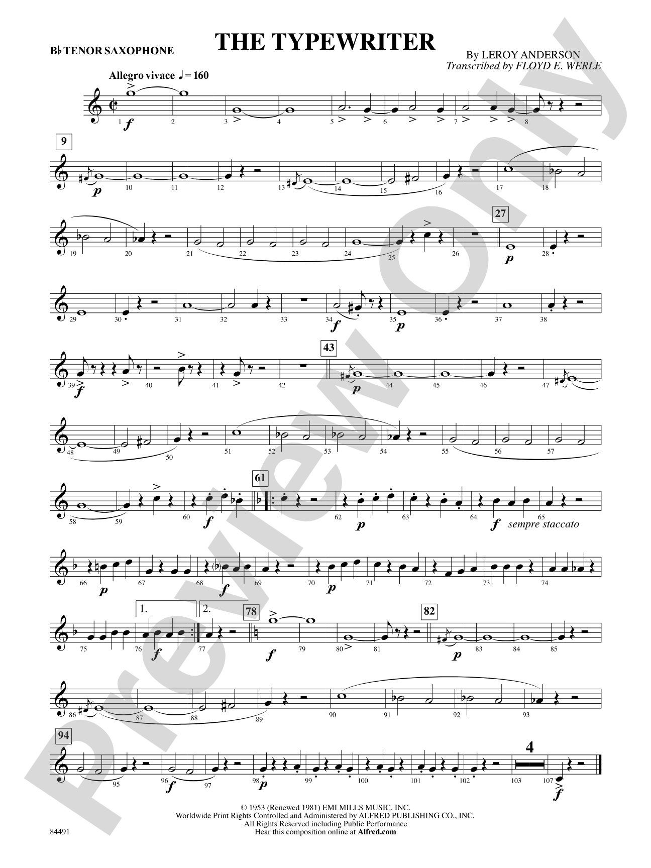 The Typewriter: B-flat Tenor Saxophone