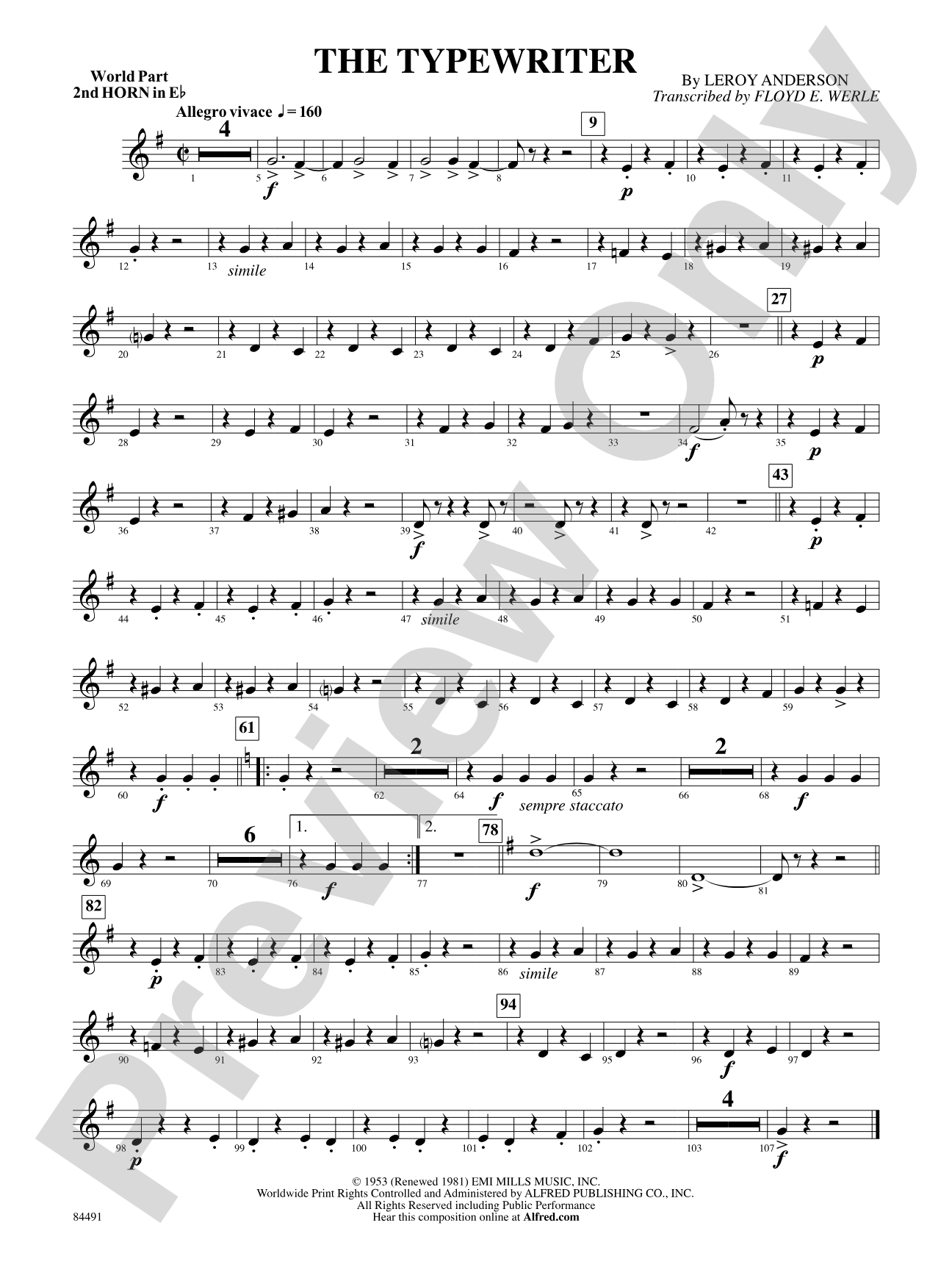 The Typewriter: (wp) 2nd Horn in E-flat