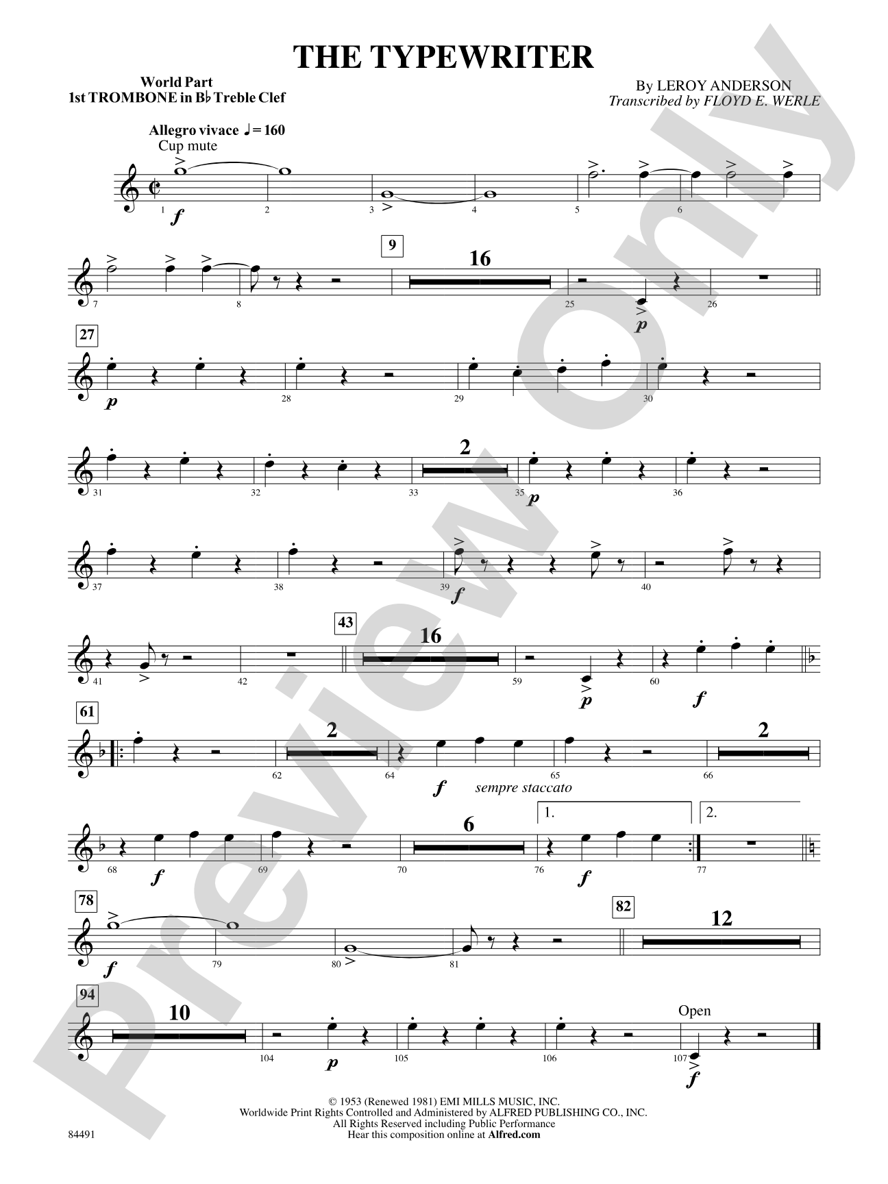 The Typewriter: (wp) 1st B-flat Trombone T.C.