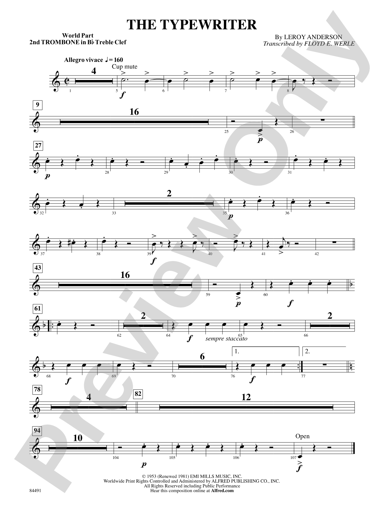 The Typewriter: (wp) 2nd B-flat Trombone T.C.