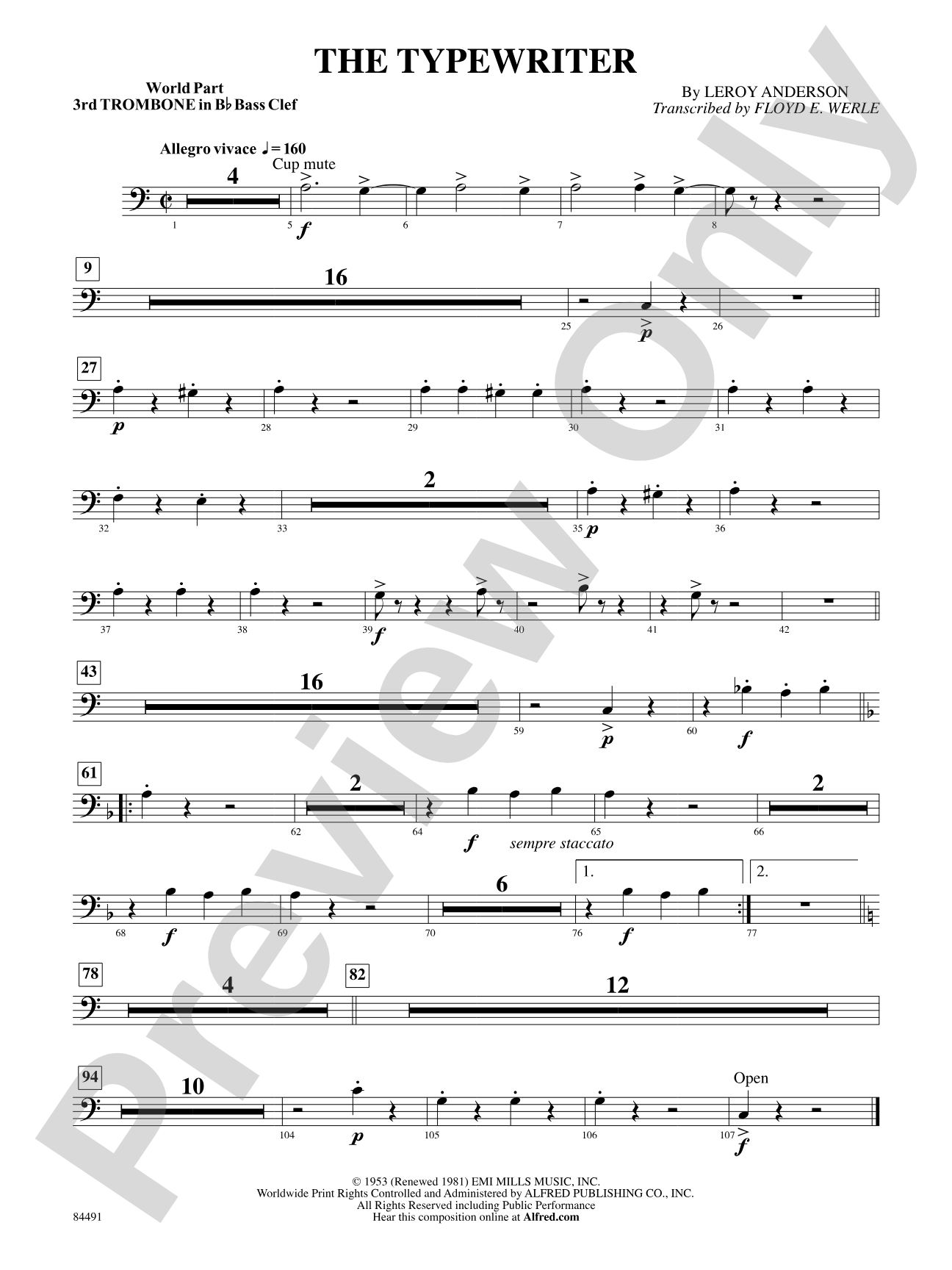 The Typewriter: (wp) 3rd B-flat Trombone B.C.
