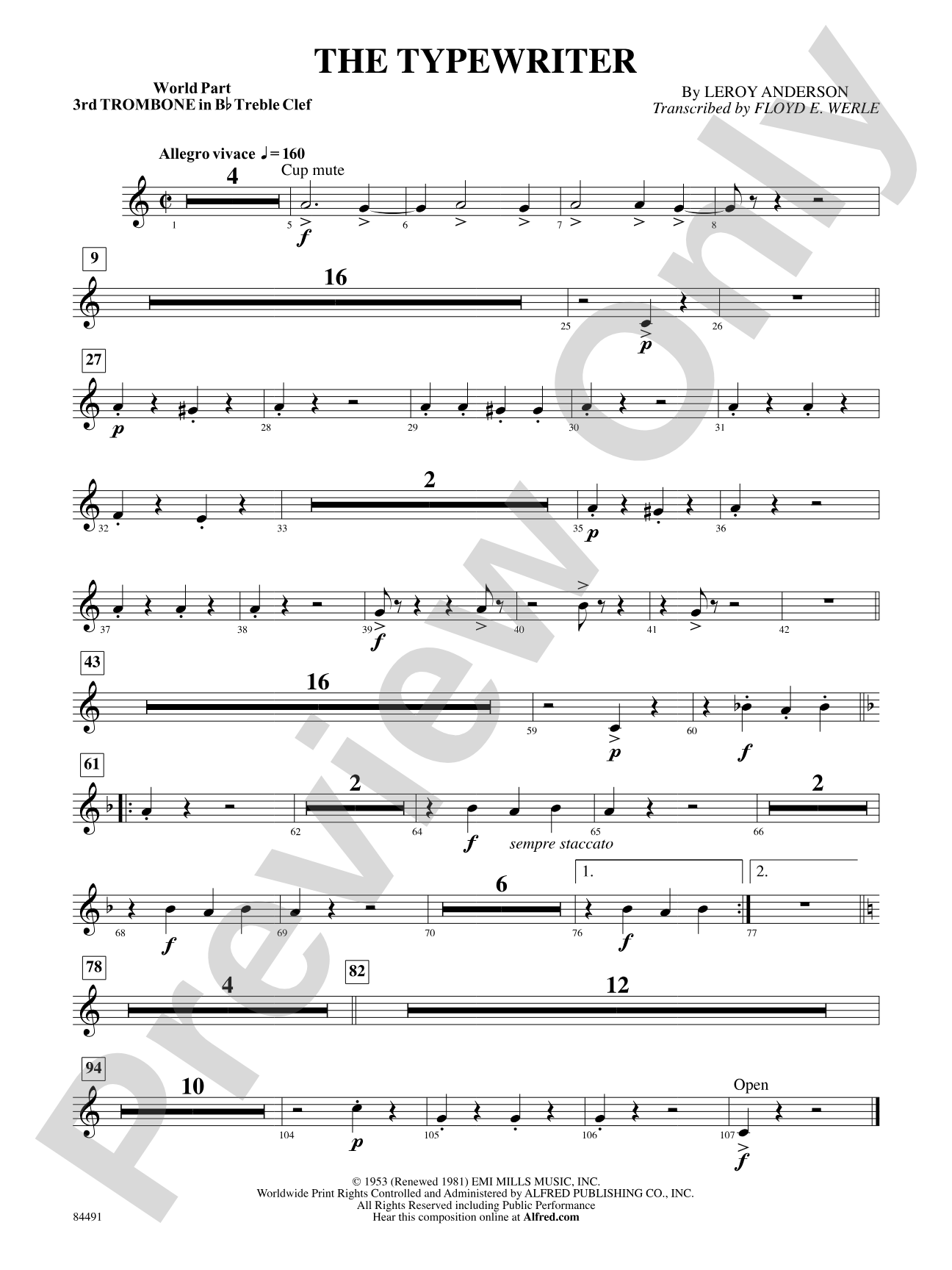 The Typewriter: (wp) 3rd B-flat Trombone T.C.