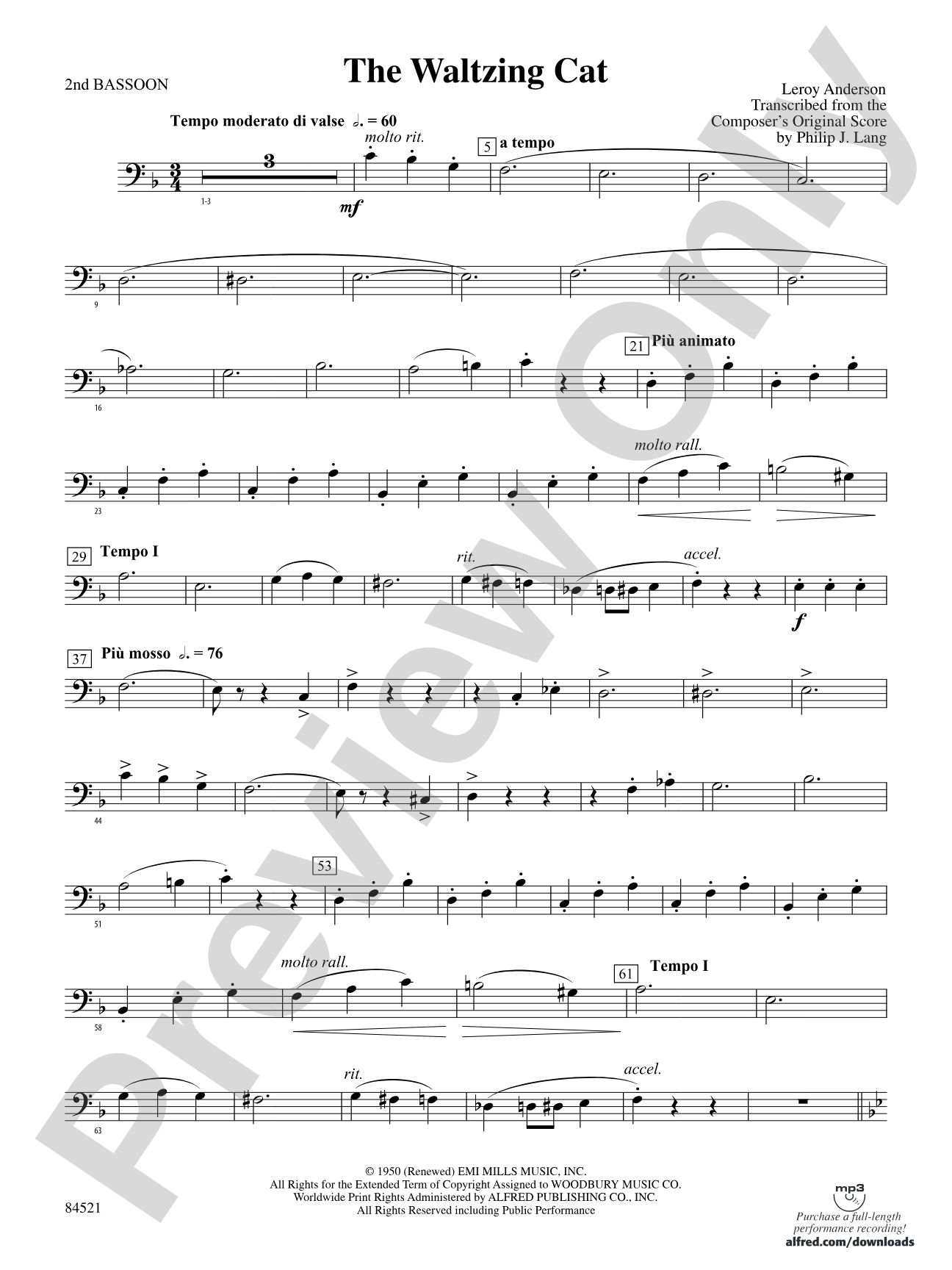 The Waltzing Cat: 2nd Bassoon