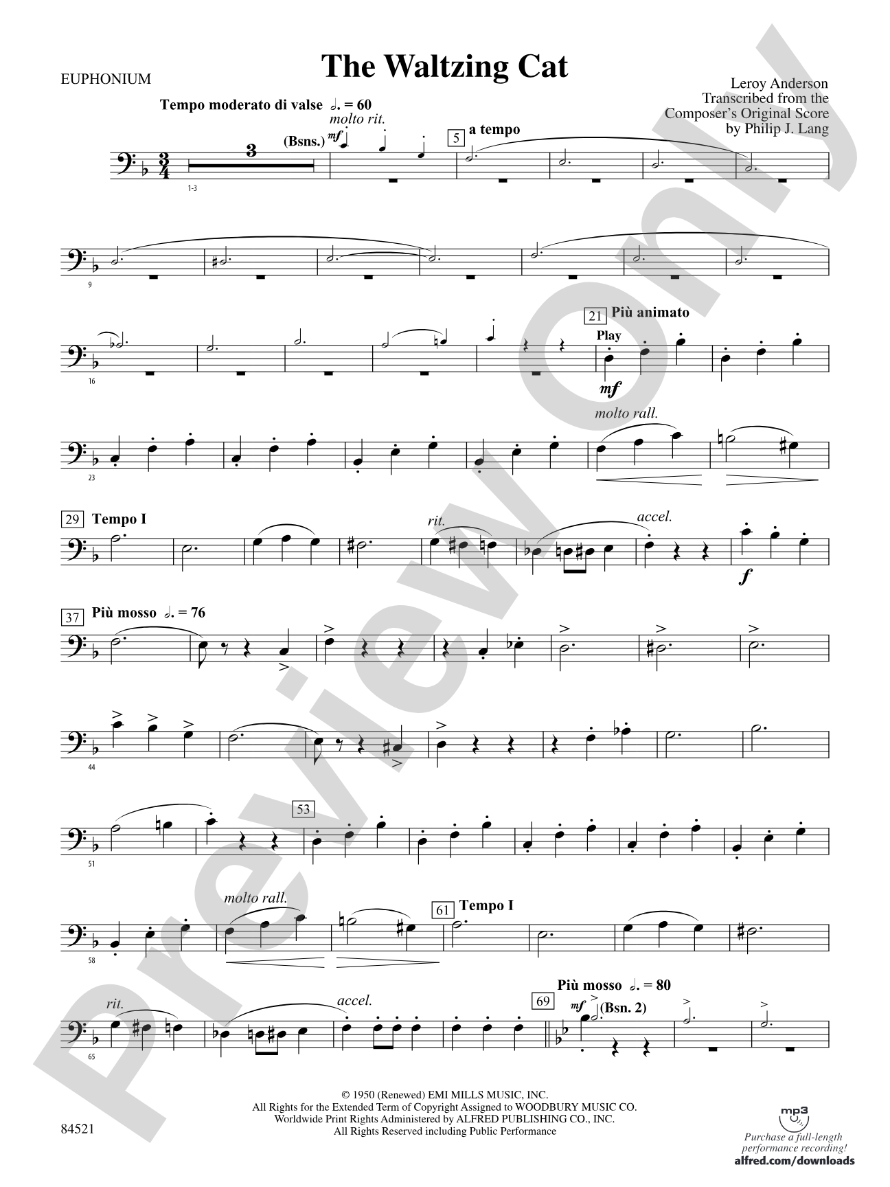 The Waltzing Cat: Baritone B.C.