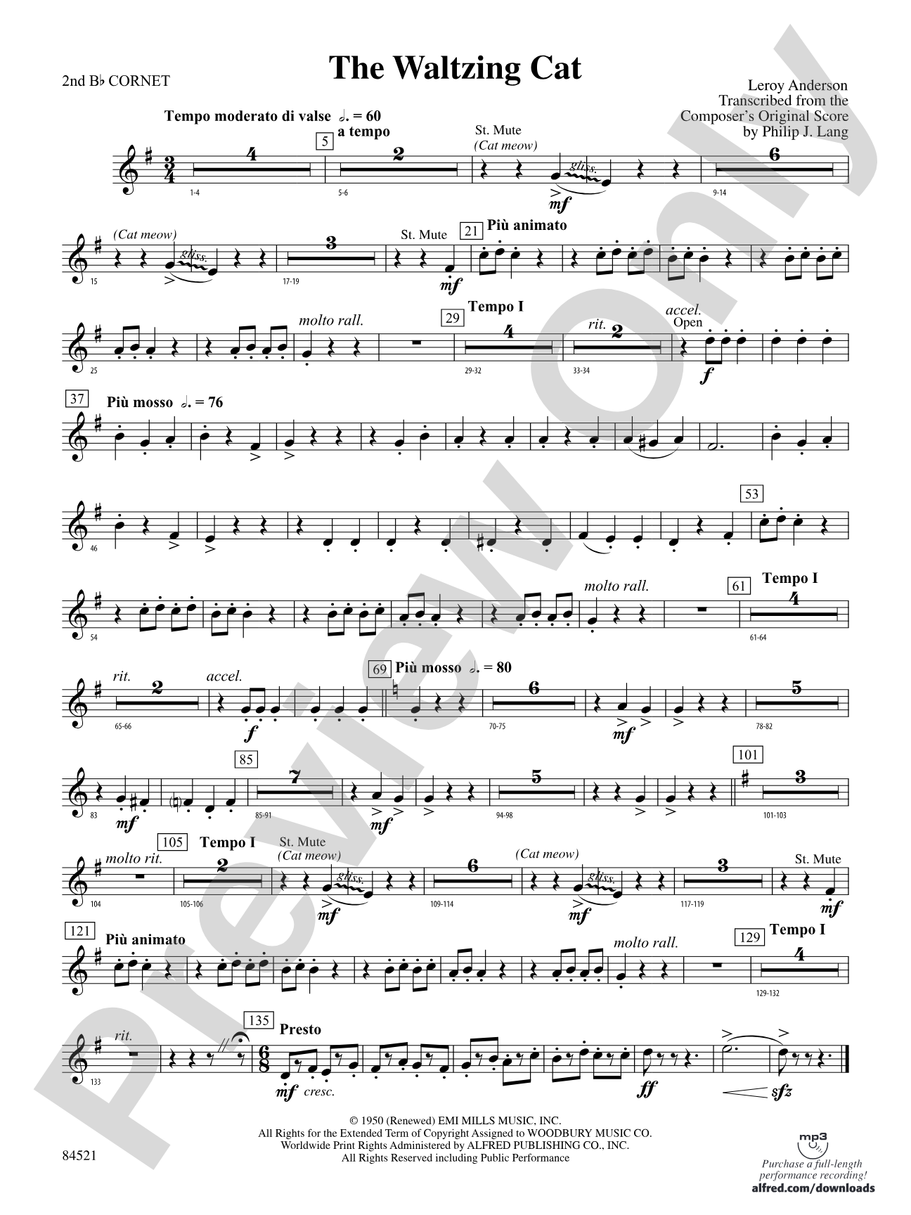 The Waltzing Cat: 2nd B-flat Cornet