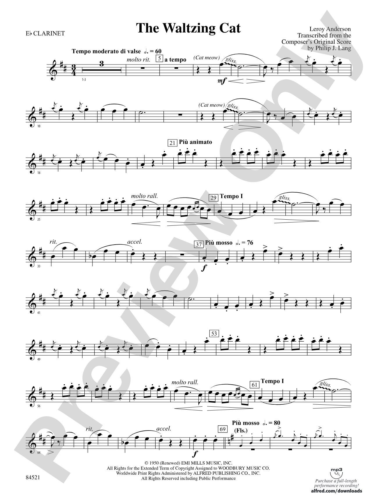 The Waltzing Cat: E-flat Soprano Clarinet