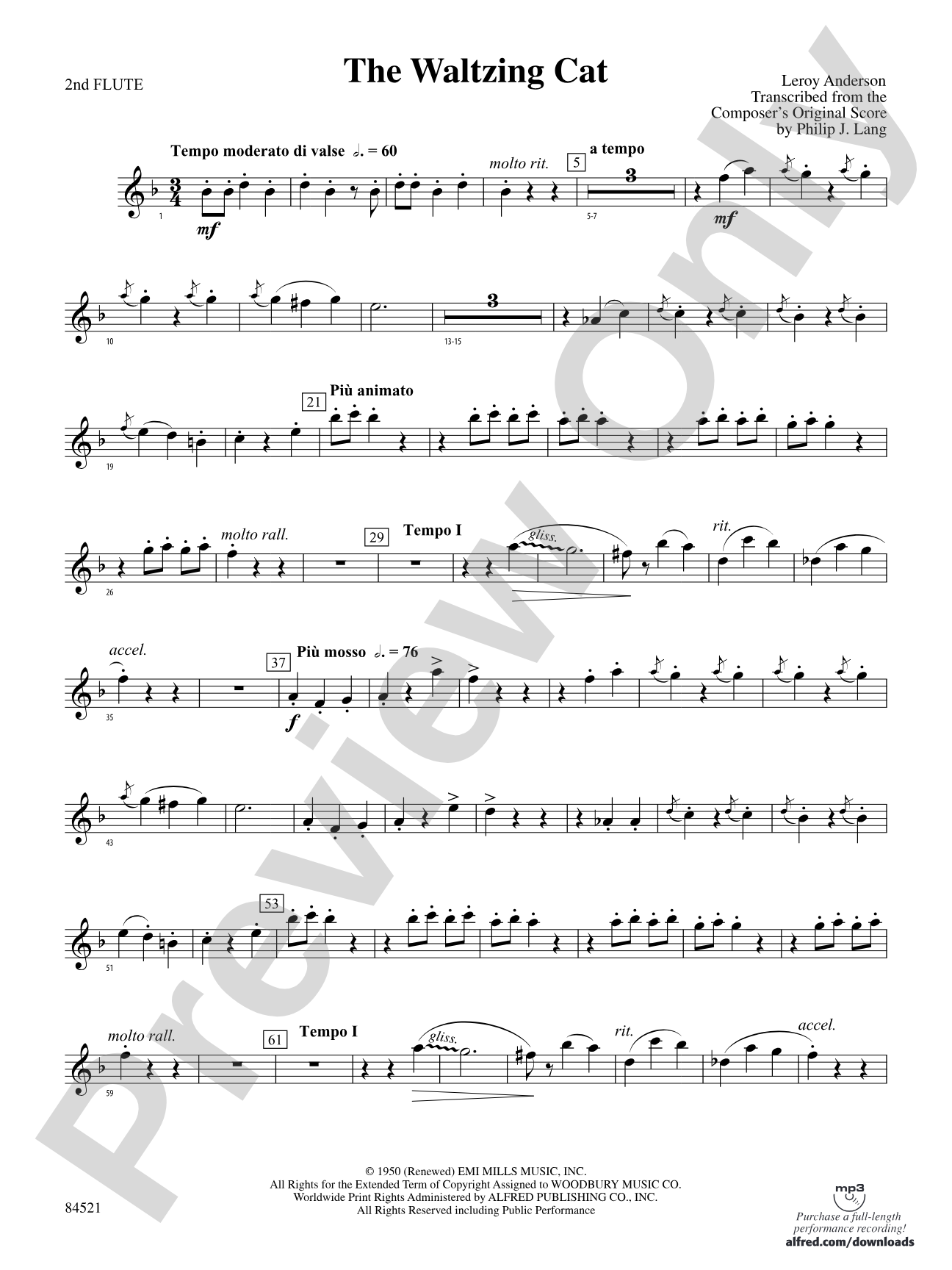 The Waltzing Cat: 2nd Flute