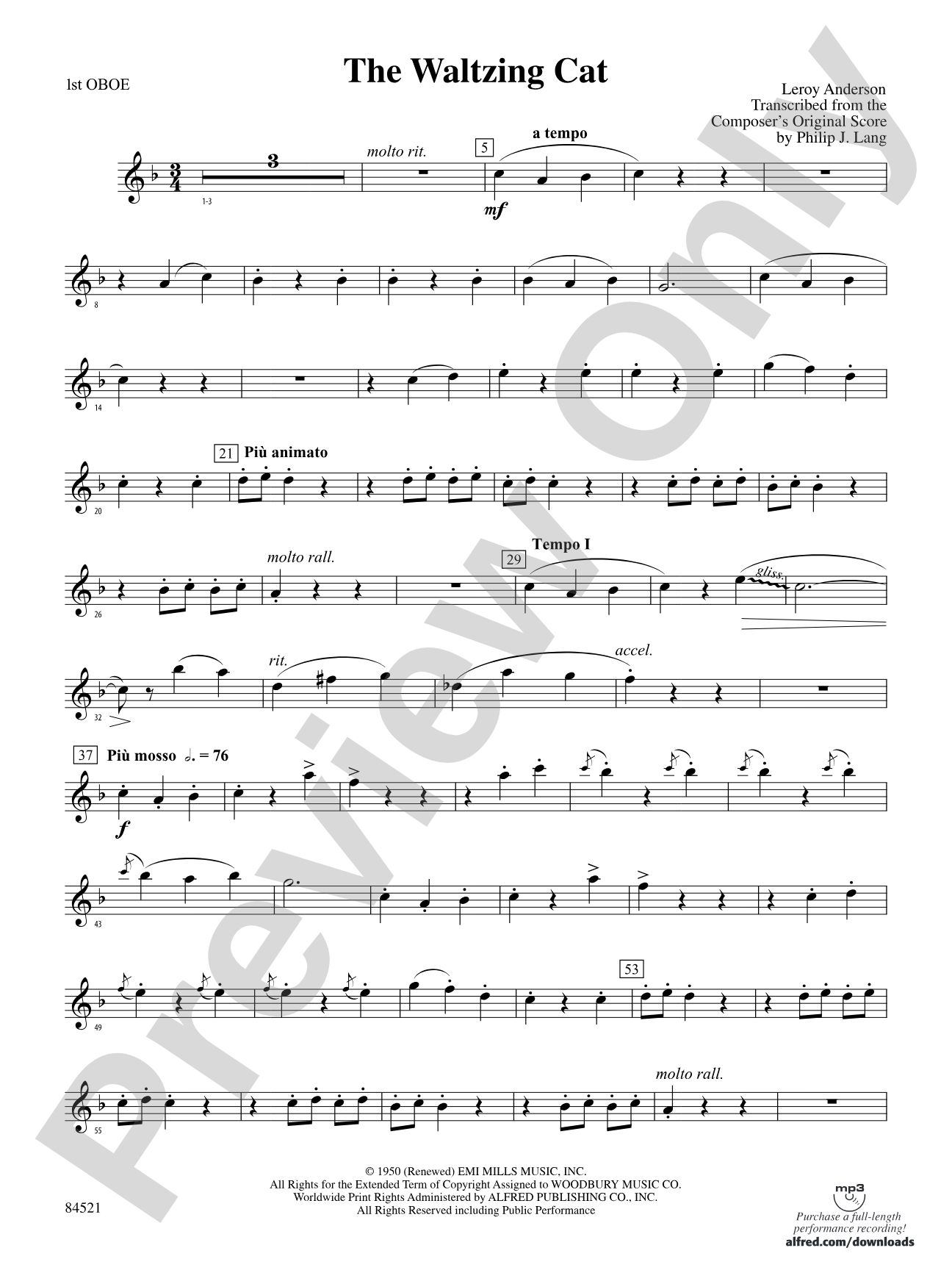 The Waltzing Cat: Oboe