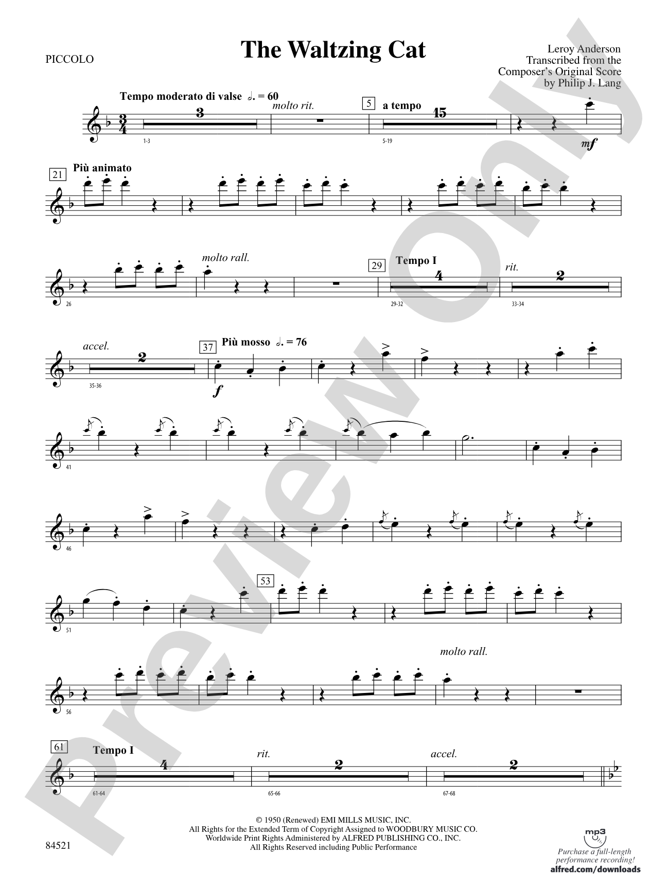 The Waltzing Cat: Piccolo