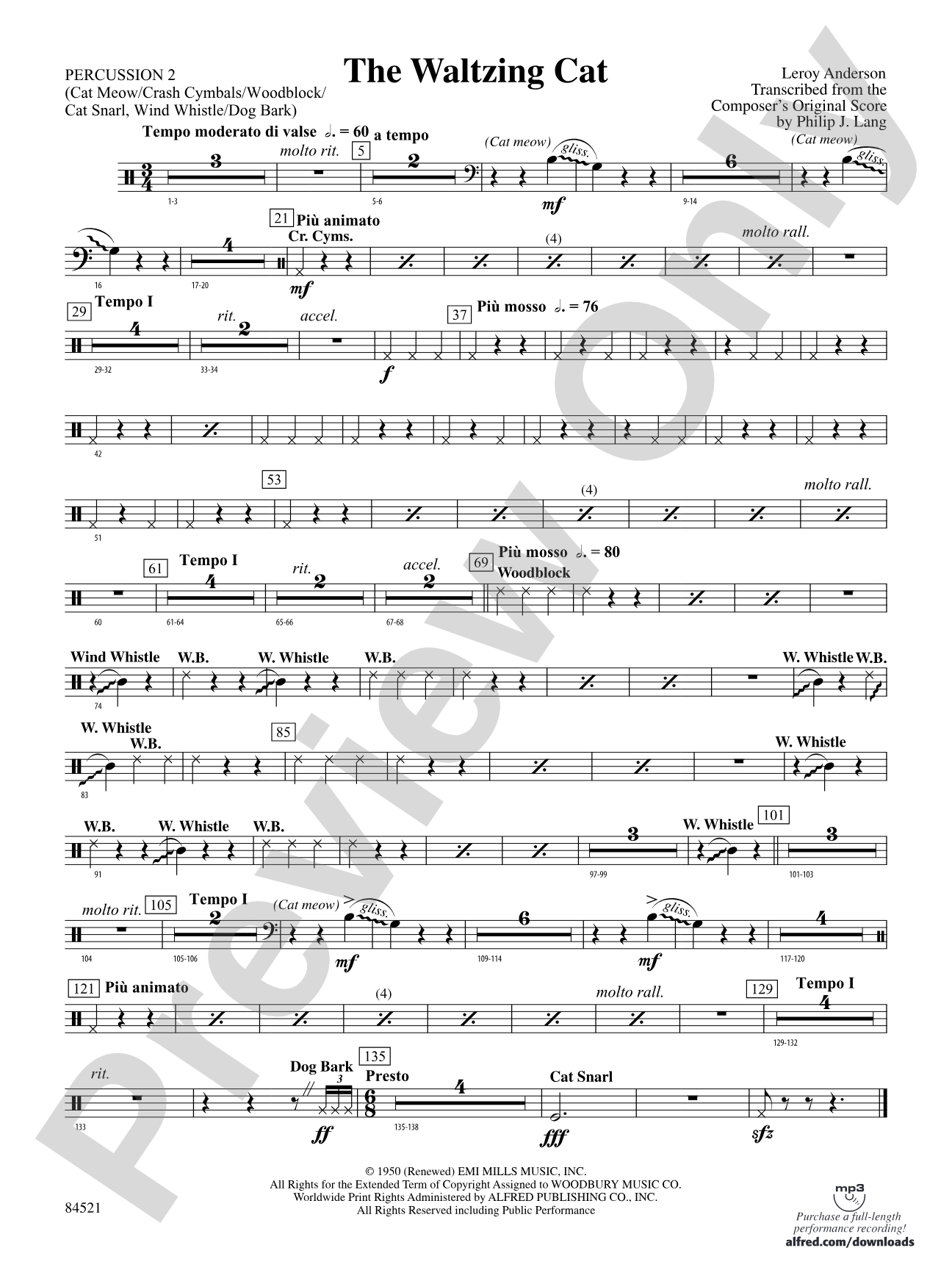 The Waltzing Cat: 2nd Percussion