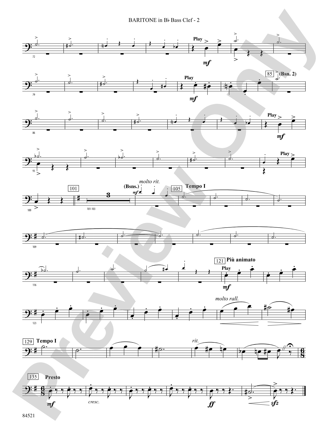 The Waltzing Cat: (wp) B-flat Baritone B.C.