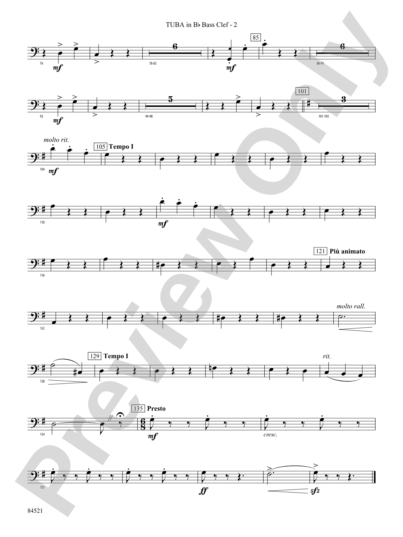 The Waltzing Cat: (wp) B-flat Tuba B.C.