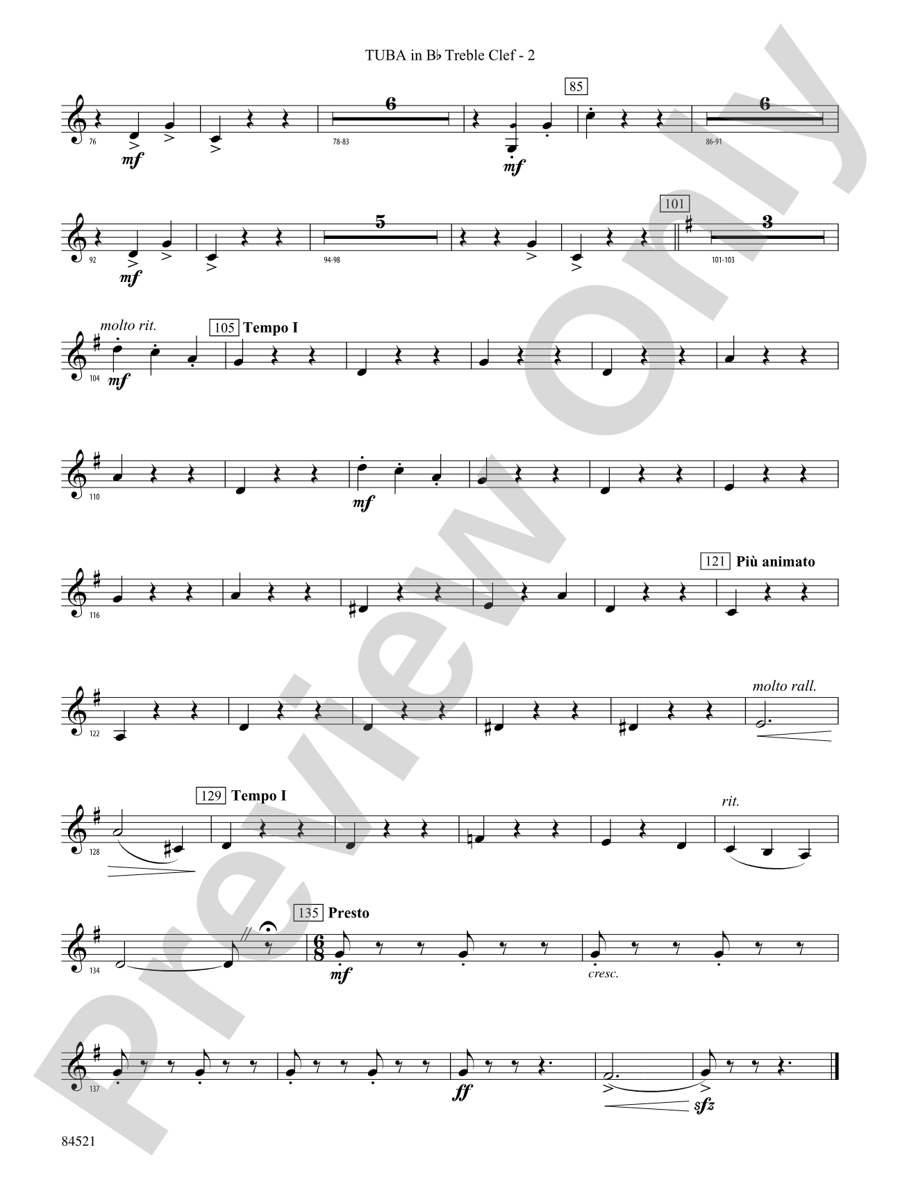 The Waltzing Cat: (wp) B-flat Tuba T.C.