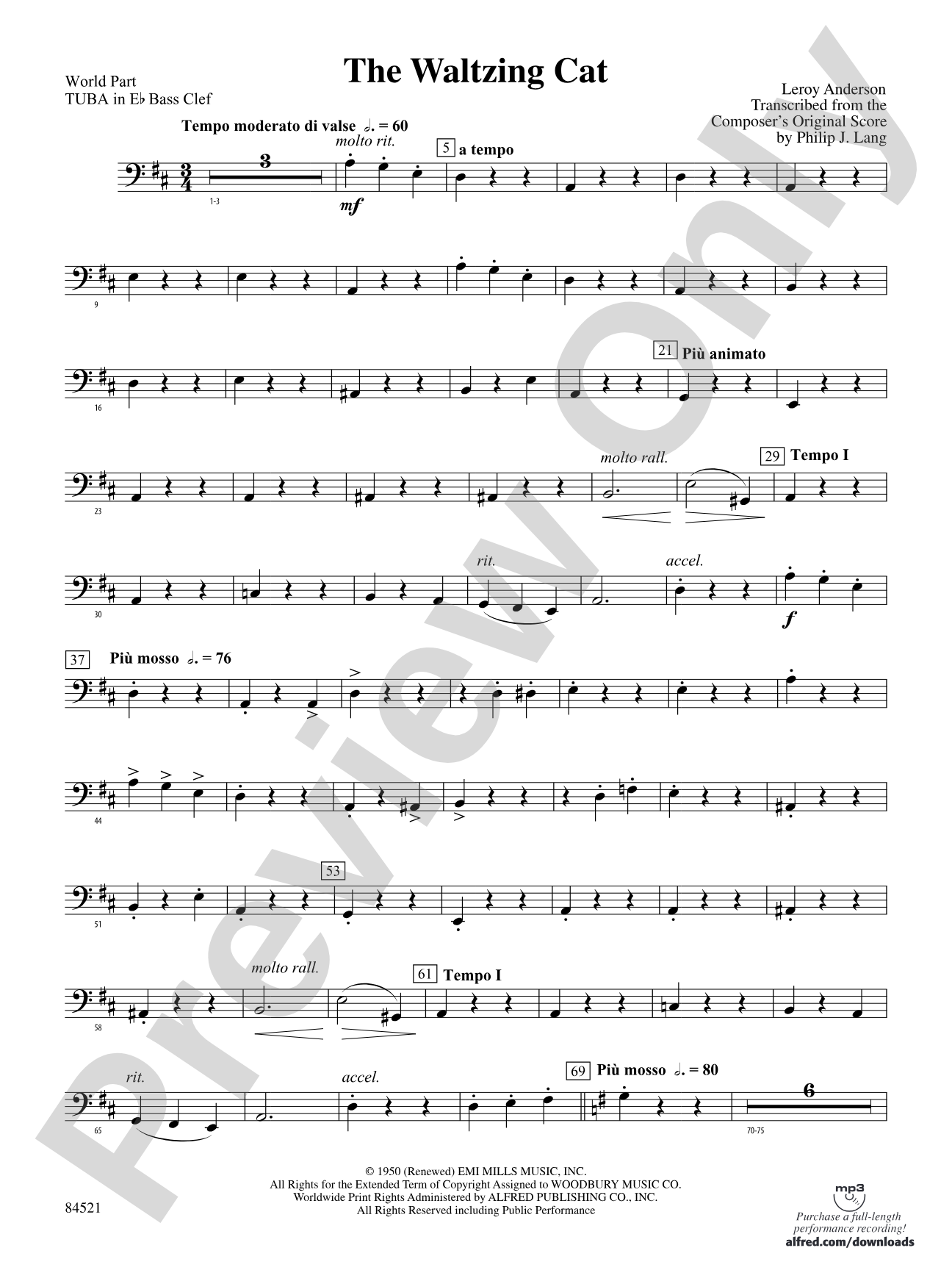 The Waltzing Cat: (wp) E-flat Tuba B.C.
