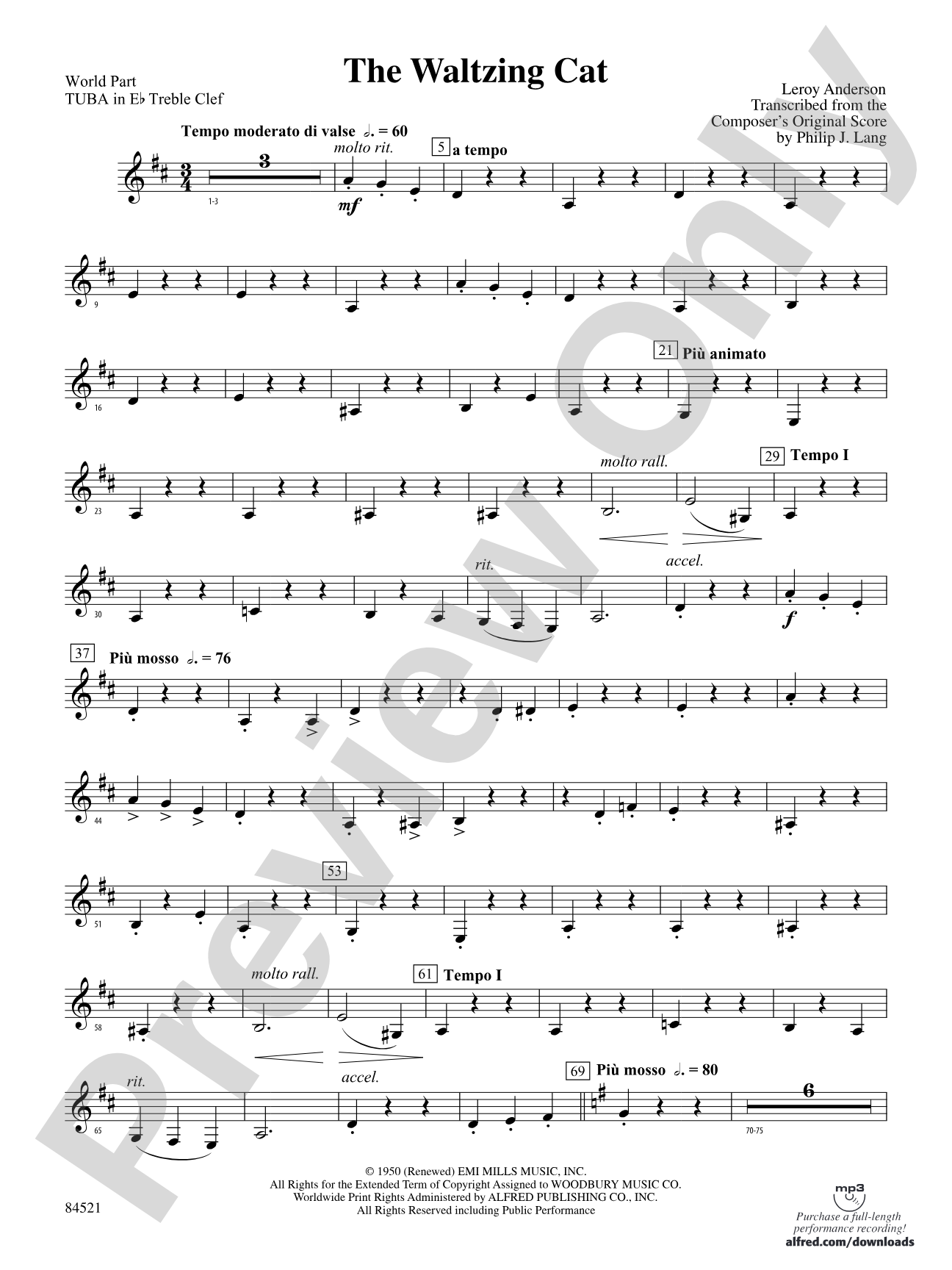 The Waltzing Cat: (wp) E-flat Tuba T.C.
